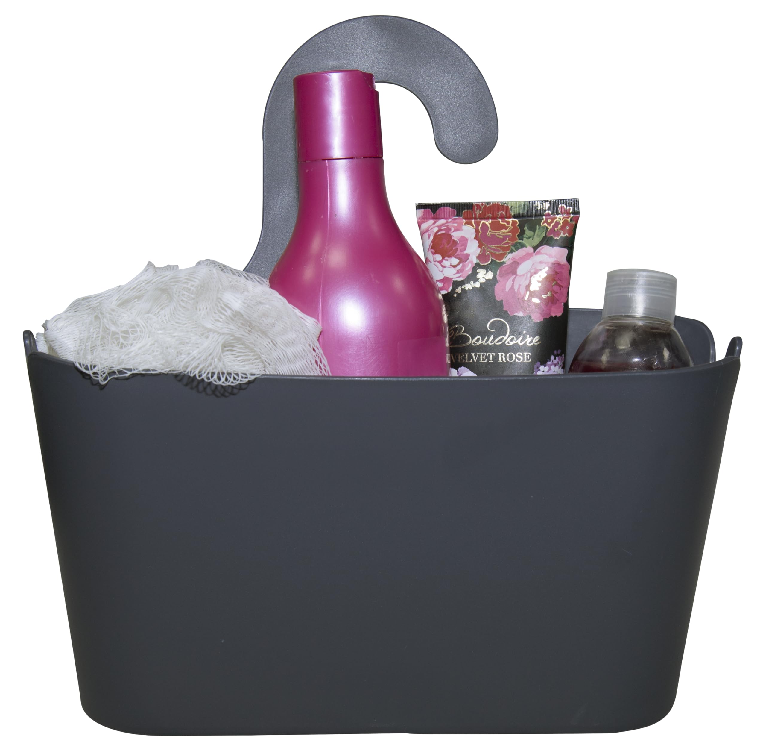 Croydex Hook Over Shower Caddy - Grey Plastic | Self-Draining | 26 x 26 x 8.5 cm 4