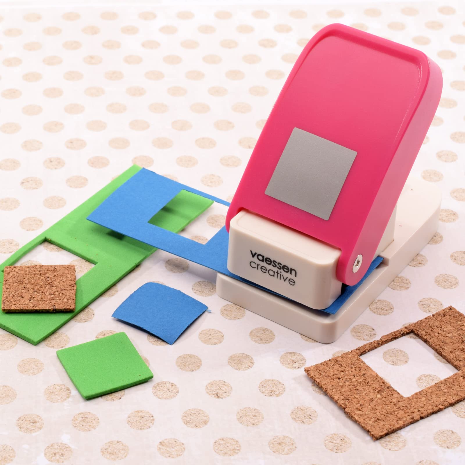Vaessen Creative Heavy Duty Craft Punch - Square Cutout 2.5 x 2.5 cm | For Paper, Shrink Paper, Foam 6