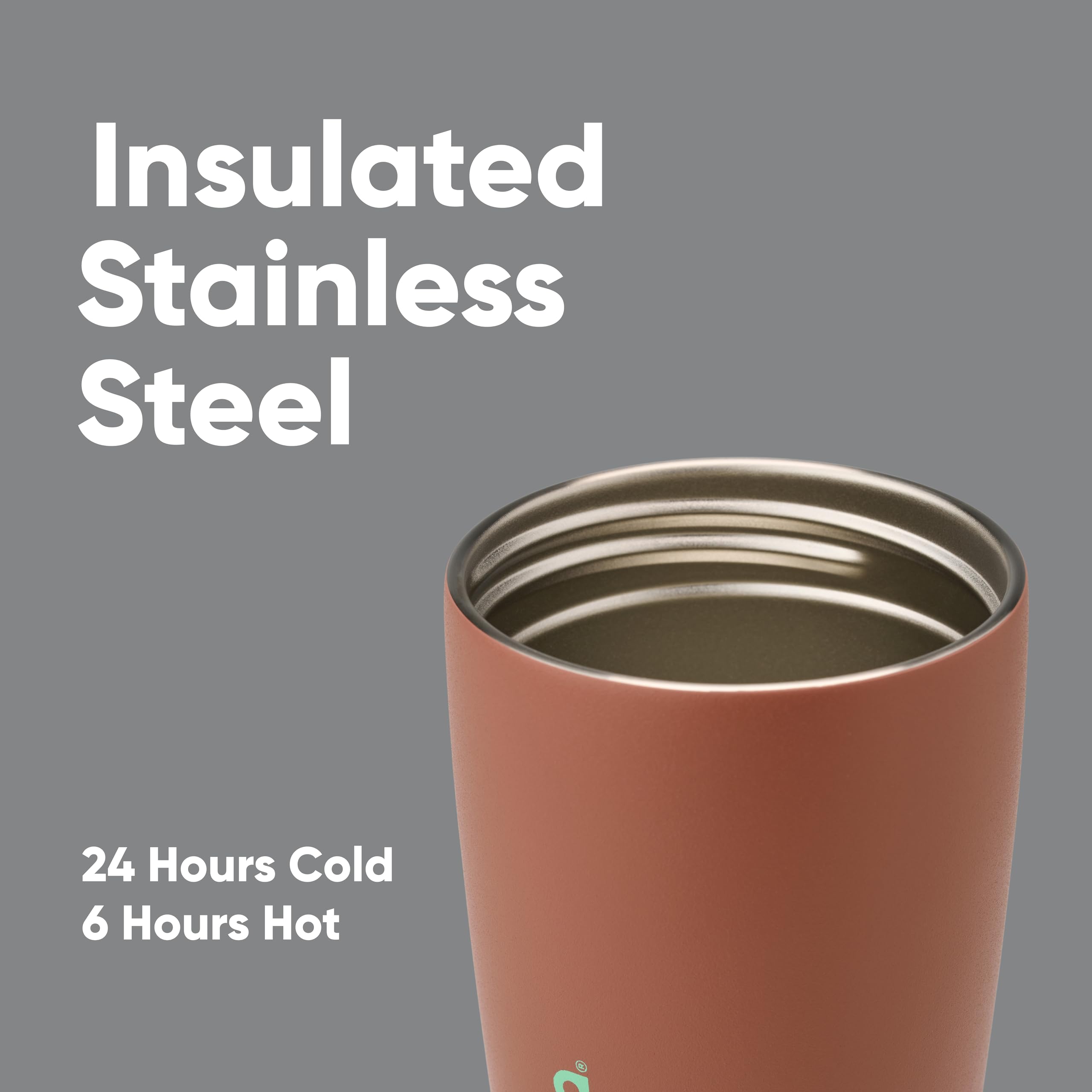 Owala SmoothSip Slider Insulated Stainless Steel Coffee Tumbler, 355ml, Cozy Cocoa 4