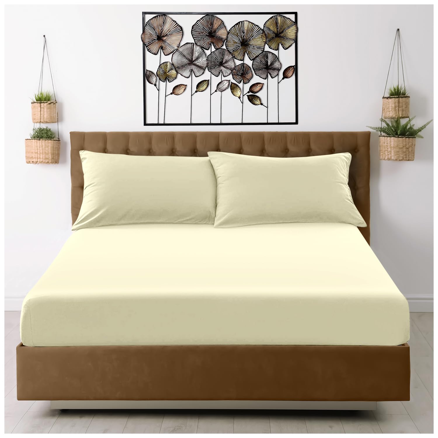 Super Dreamer Microfiber Fitted Sheet - Double | 100% Polyester | Cream 1