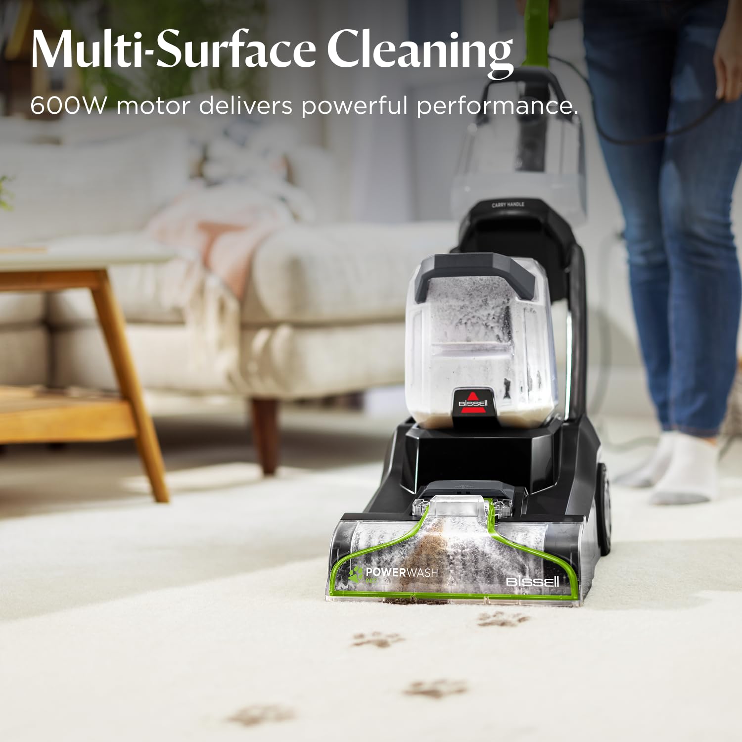 BISSELL PowerWash Pet Carpet Cleaner - 600W Suction | Lightweight Under 8kg | Two-Tank System 3