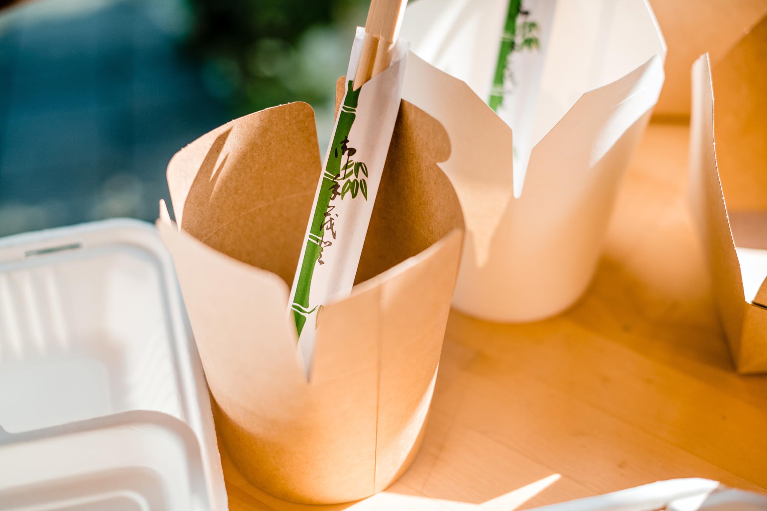 ABENA Gastro Wooden Chopsticks - 100 Pairs | 21cm Sustainable Bamboo | Individually Wrapped 3