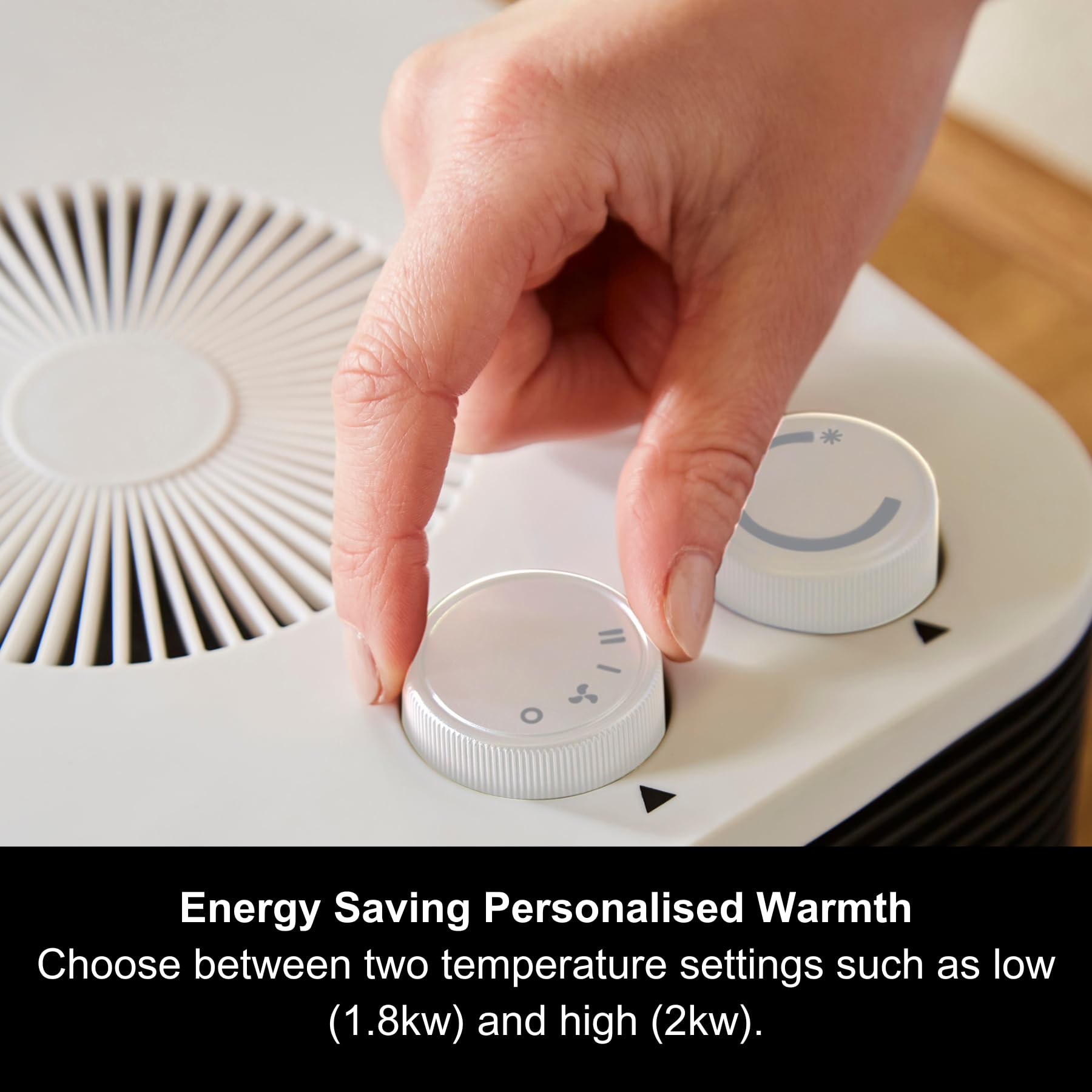 Morphy Richards HeatFlux 2000W Flat Fan Heater | Adjustable Thermostat | Portable | White 3