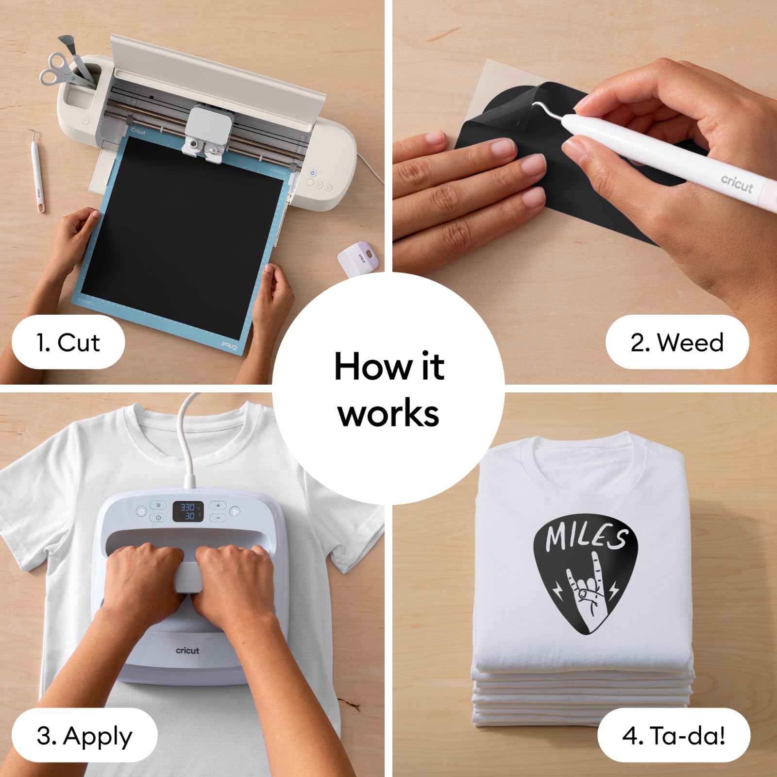 Cricut Value Iron On Vinyl - Black HTV for Custom T-Shirts | 30.5 cm x 3 m Roll 8