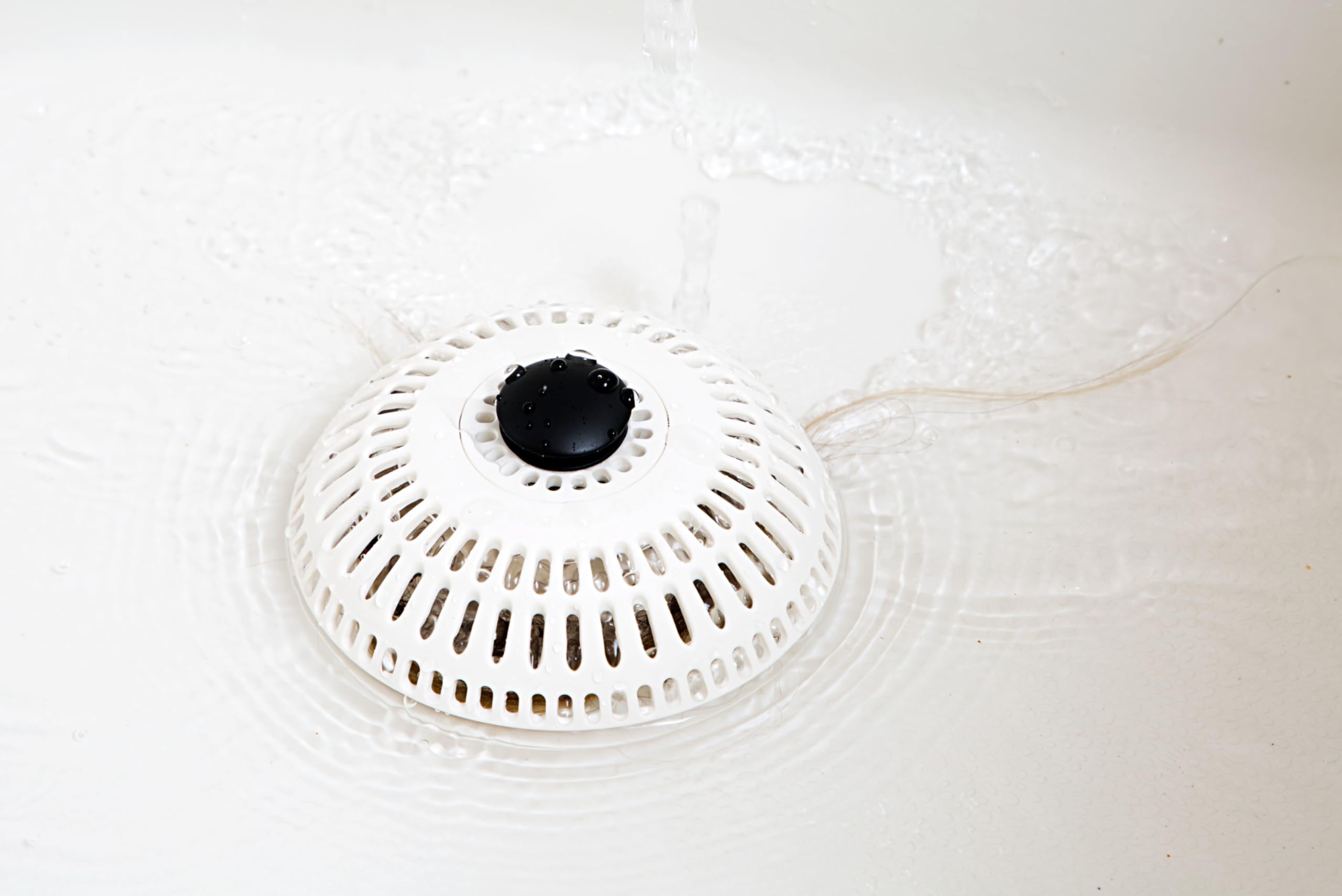 ShowerShroom Stealth Hair Drain Catcher - Catches Hair Out of Sight | Silicone | White 8