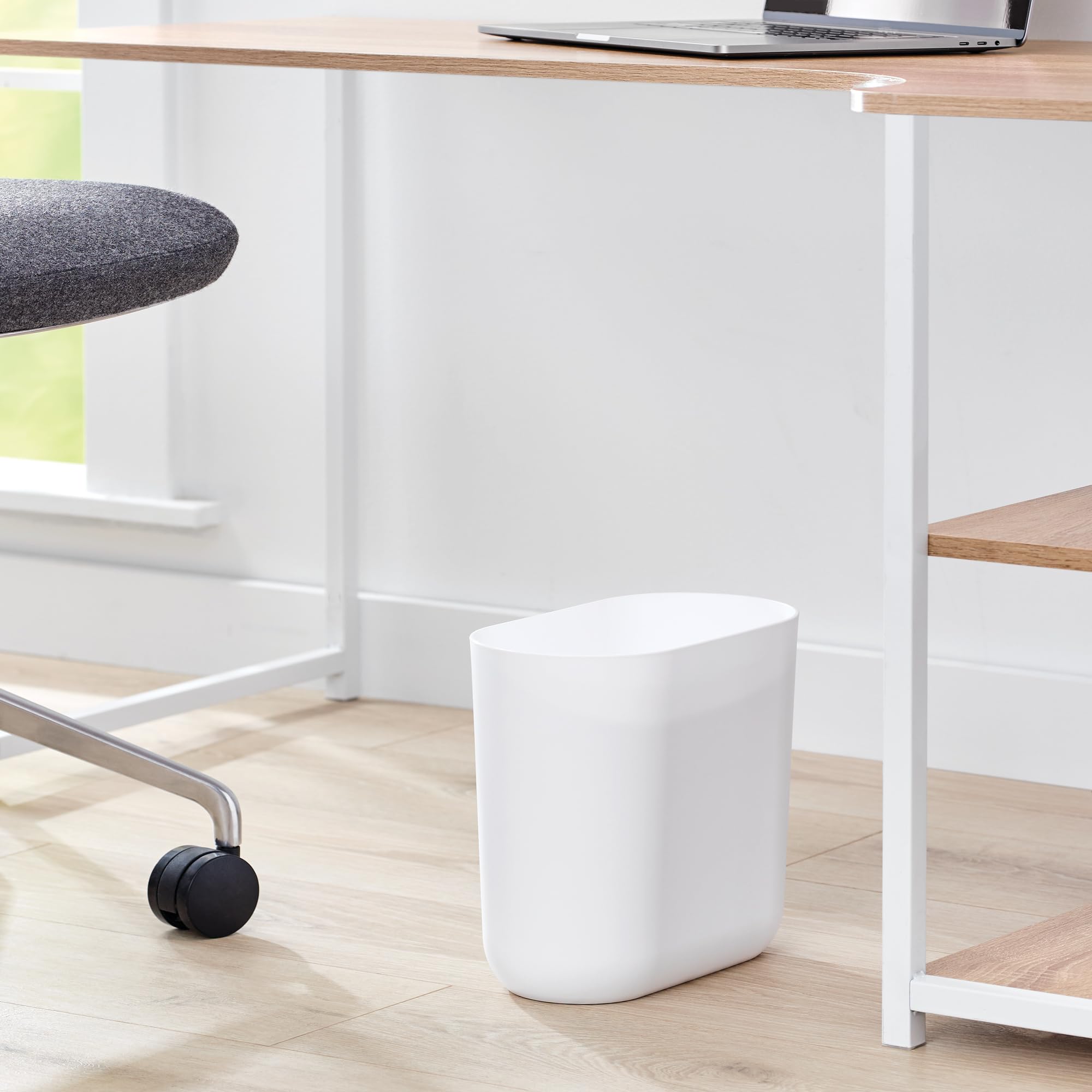 InterDesign Compact Plastic Bathroom Bin - White | Slim Oval Design | 26.8 cm x 14.0 cm x 24.8 cm 5