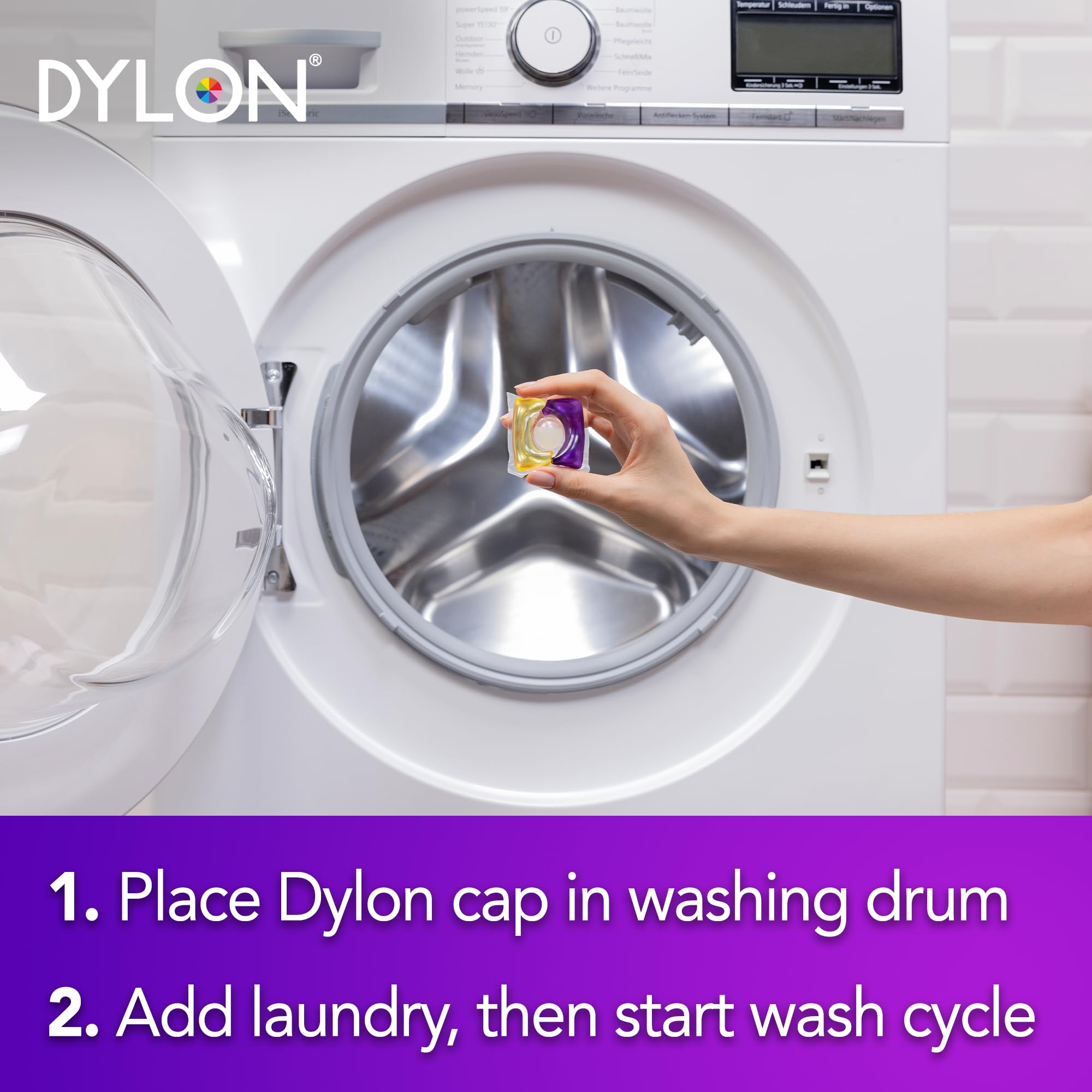 Dylon Black & Dark Colour Caps Laundry Detergent - 18 Wash Loads | Triple Renew Formula 4
