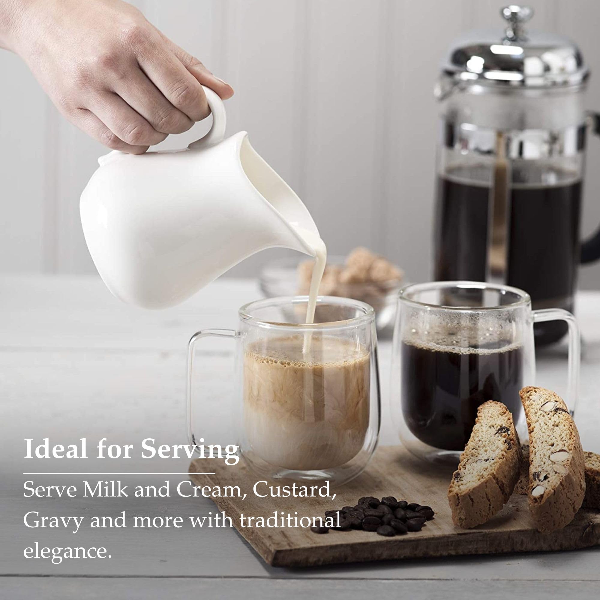WM Bartleet & Sons Porcelain Traditional Cream & Milk Jug - 300ml | Oven-to-Table 4