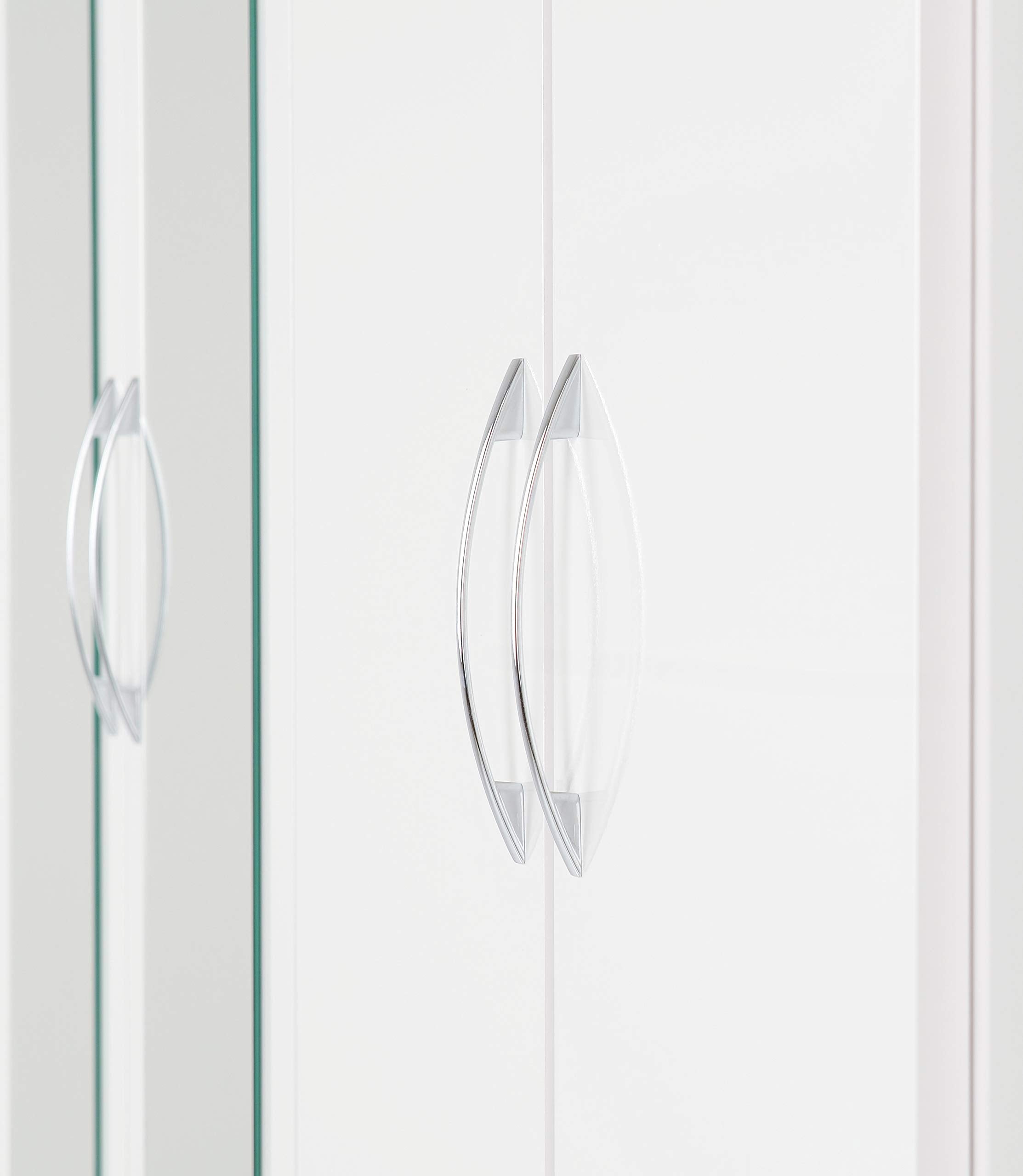 Seconique Nevada 4 Door 2 Drawer Wardrobe - White Gloss Finish | Composite Board & MDF 7