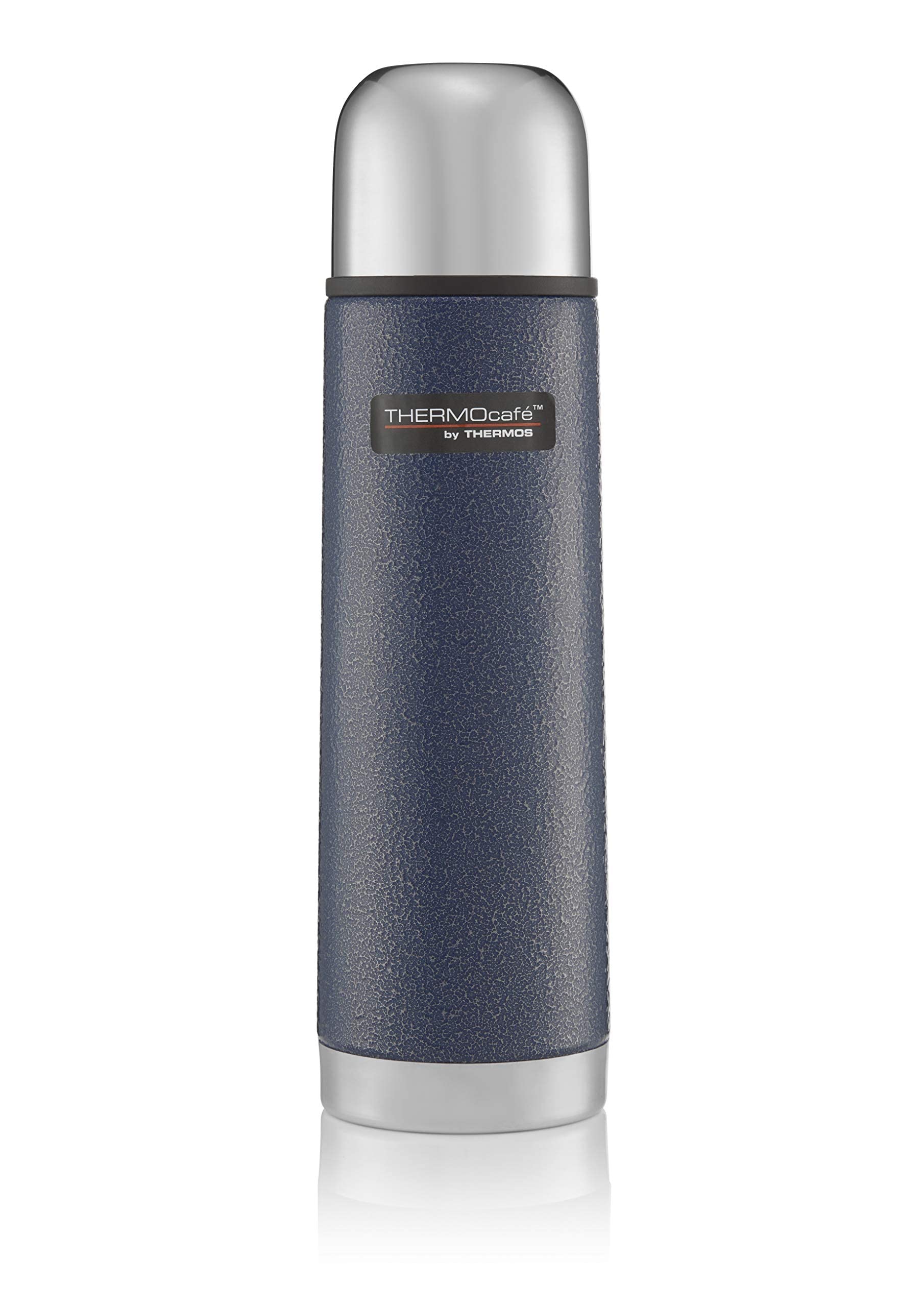 THERMOcafé by THERMOS Stainless Steel Drink Flask - Double Wall Vacuum Insulation | 500 ml | Hammertone Blue
