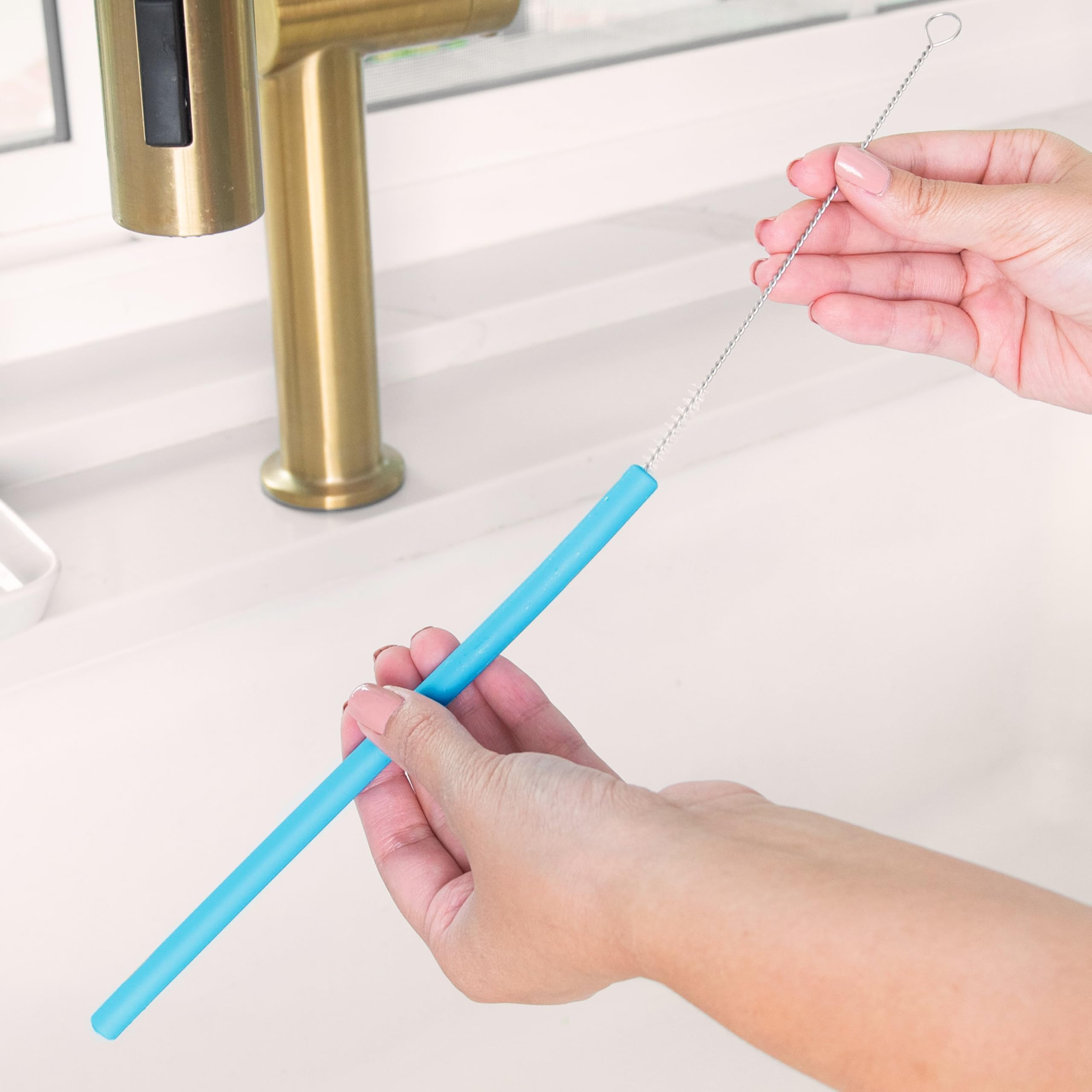 Joie Reusable Silicone Straws - Set of 6 with Cleaning Brush | Rainbow | BPA-Free 4