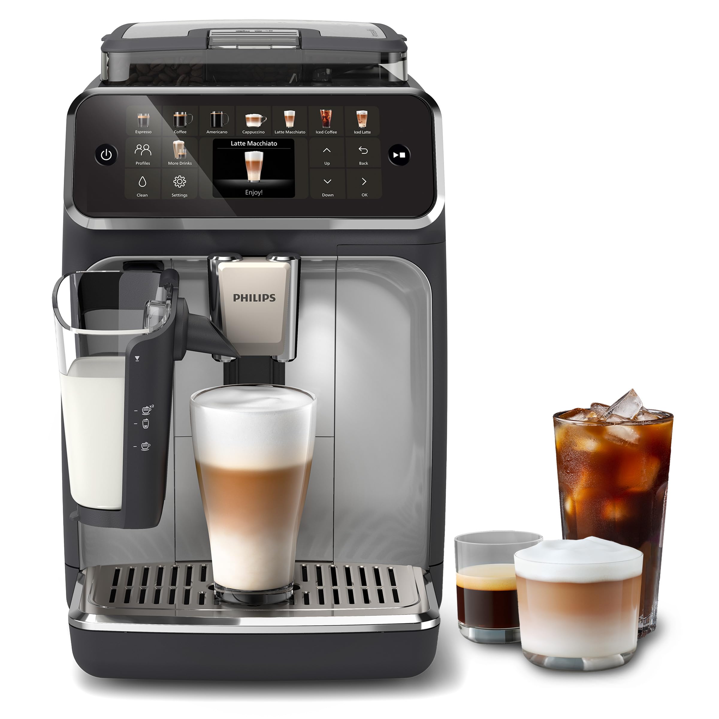 Philips 5500 Series Bean-to-Cup Coffee Machine - 20 Hot & Iced Drinks, LatteGo Frother, SilentBrew
