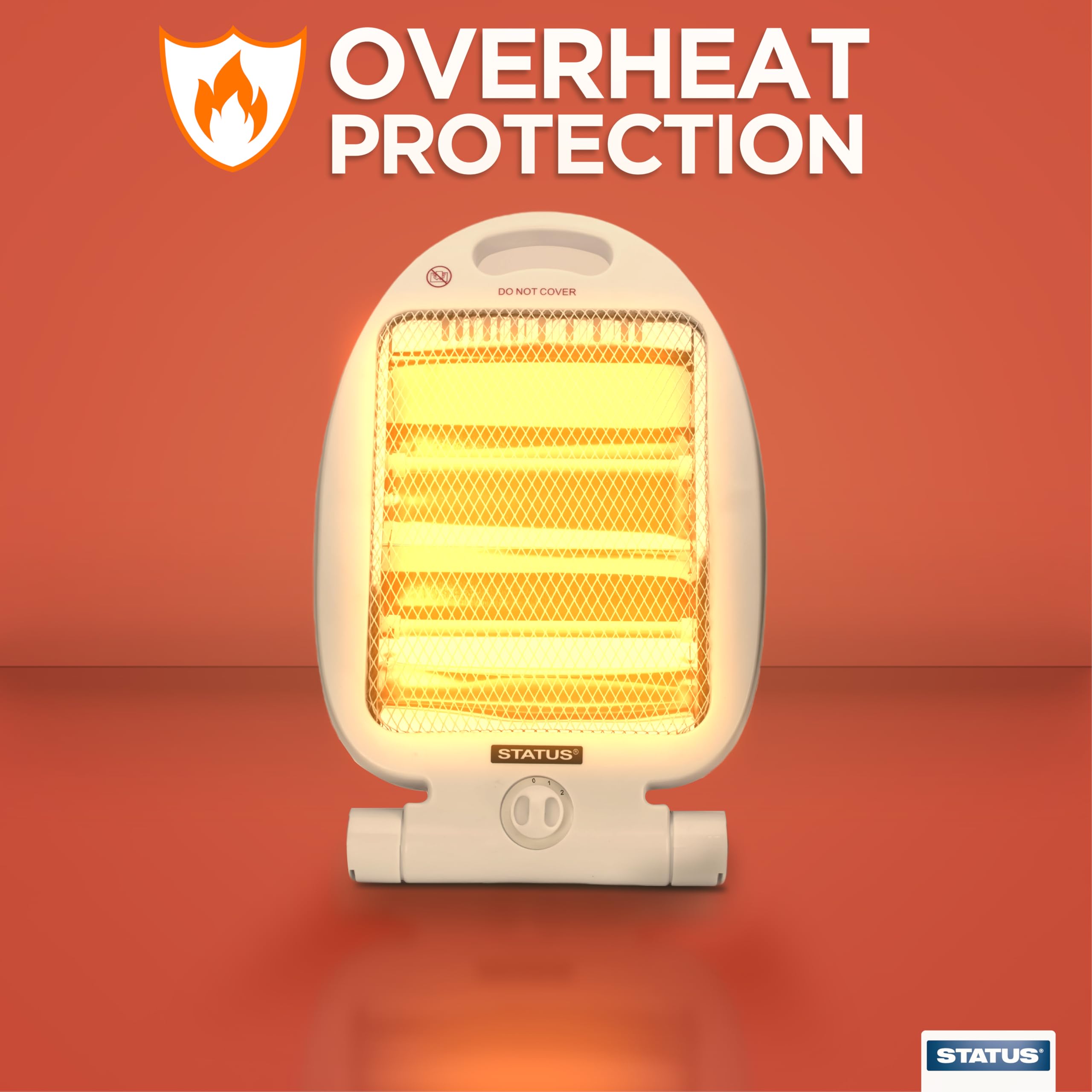 Status Quartz Heater - 800W Infrared Portable Heater with 2 Heat Settings | Lightweight 6
