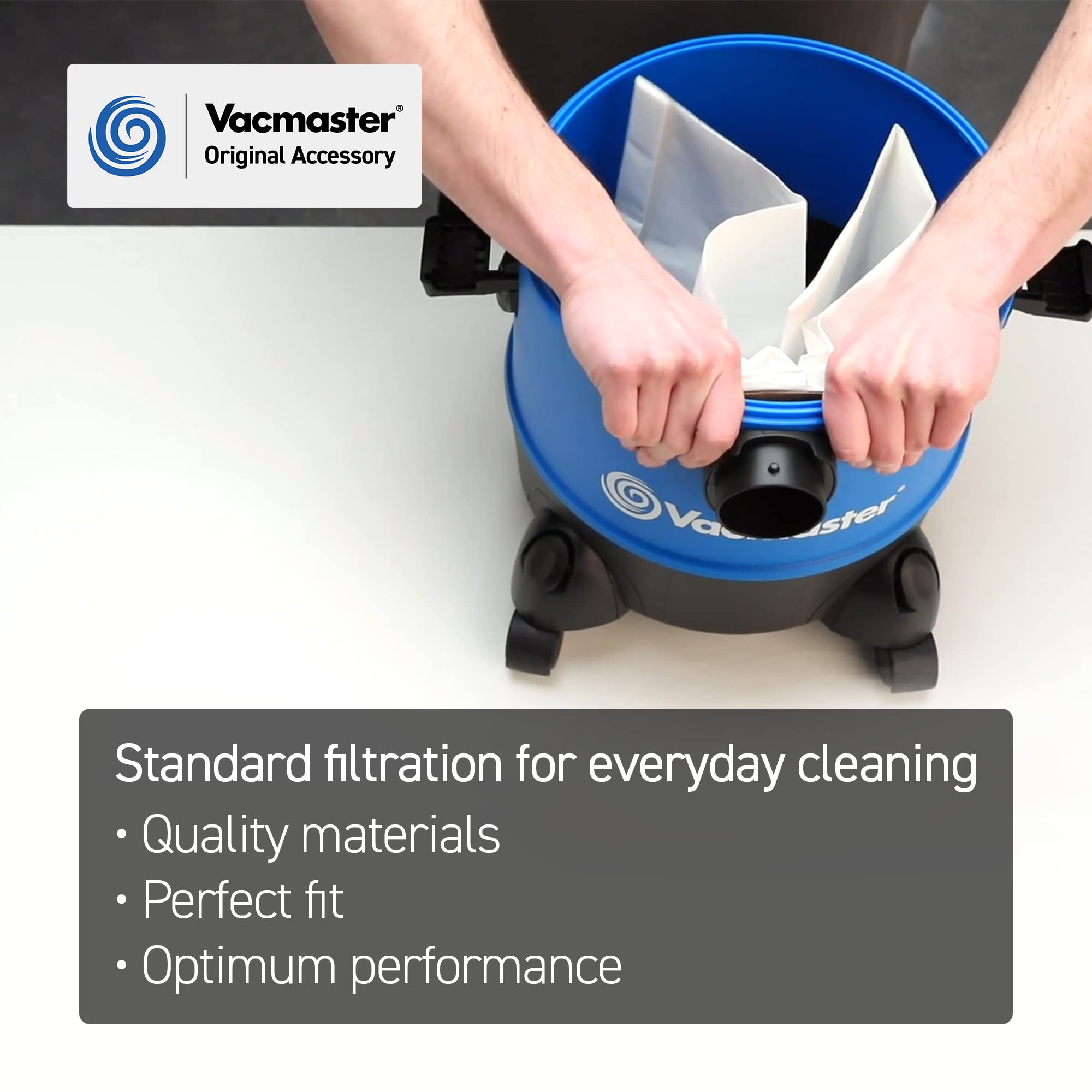 Vacmaster Standard Filtration Dust Bags for 30L Vacuums - 5 Pack | Paper Material | Dry Use Only 5