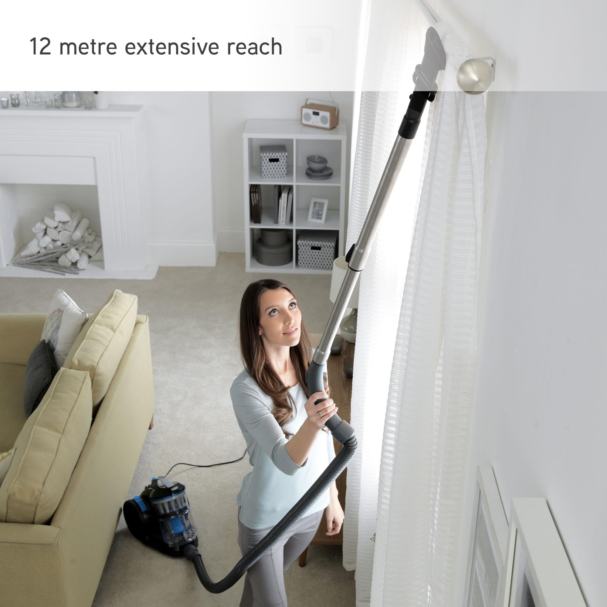 Vax Air Stretch Pet Cylinder Vacuum Cleaner | 12m Reach | 1.5L Capacity | 850W 4