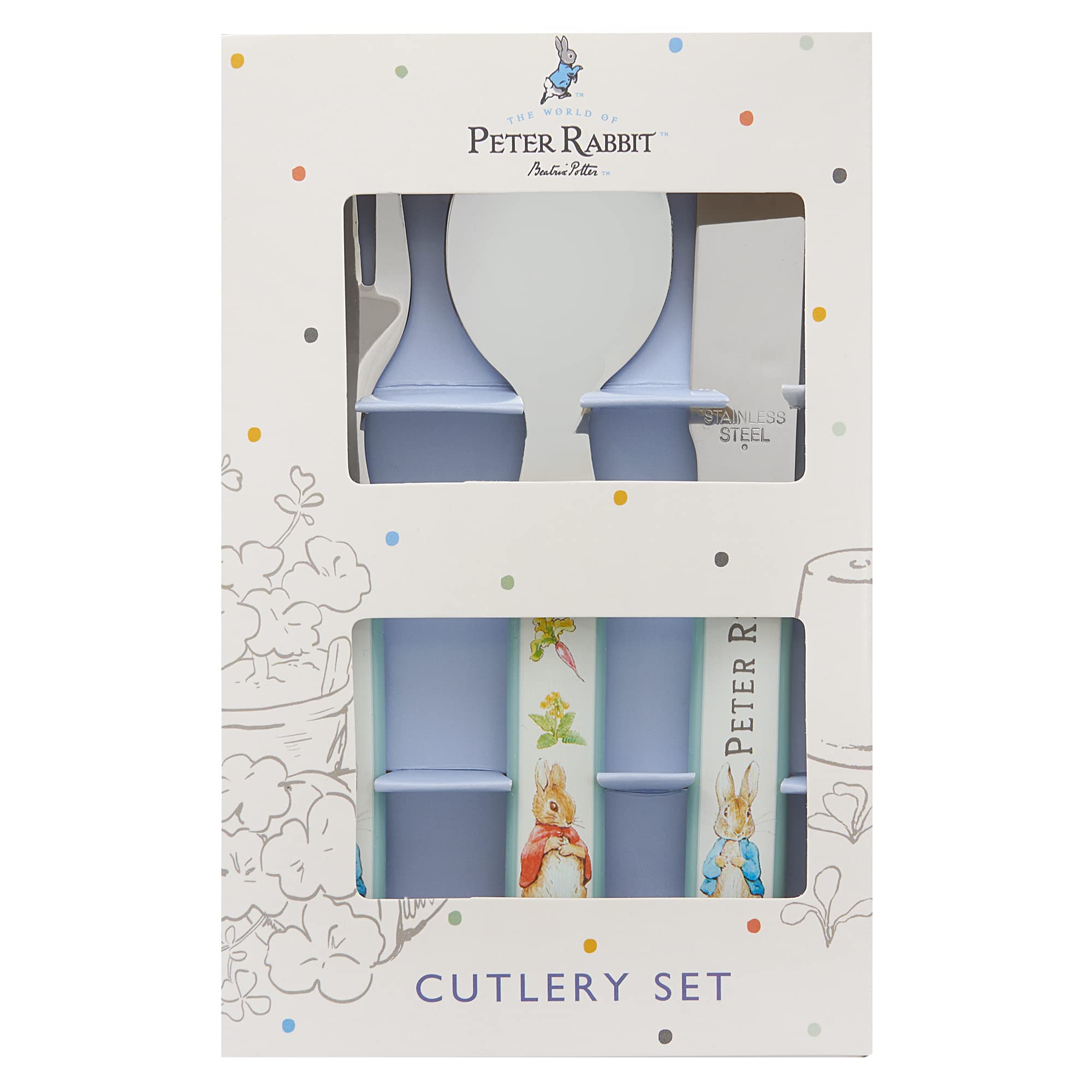 Peter Rabbit 3 Piece Cutlery Set - Stainless Steel & ABS Plastic | Ages 36+ Months