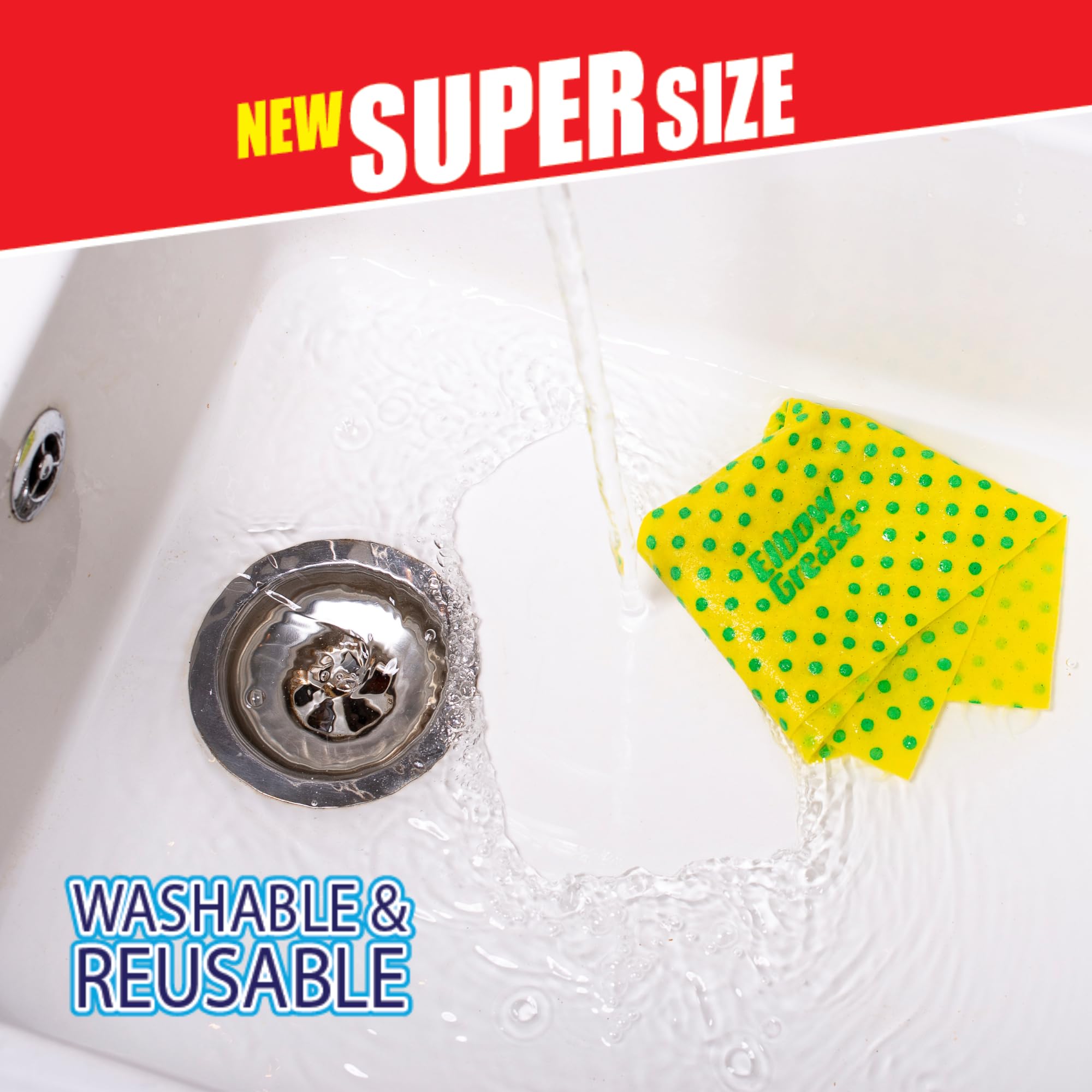 Elbow Grease Power Cloths with Scrub Dots - Reusable, Super Absorbent, Pack of 7 2