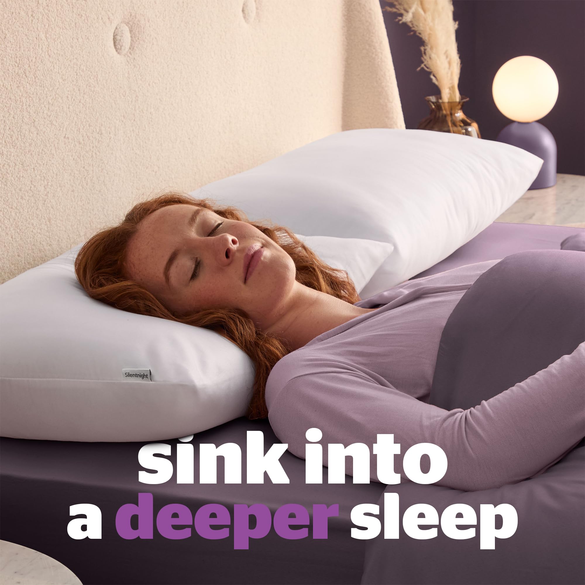 Silentnight Deep Sleep Pillows - Medium Support, Hypoallergenic, Machine Washable | Pack of 2, White 2