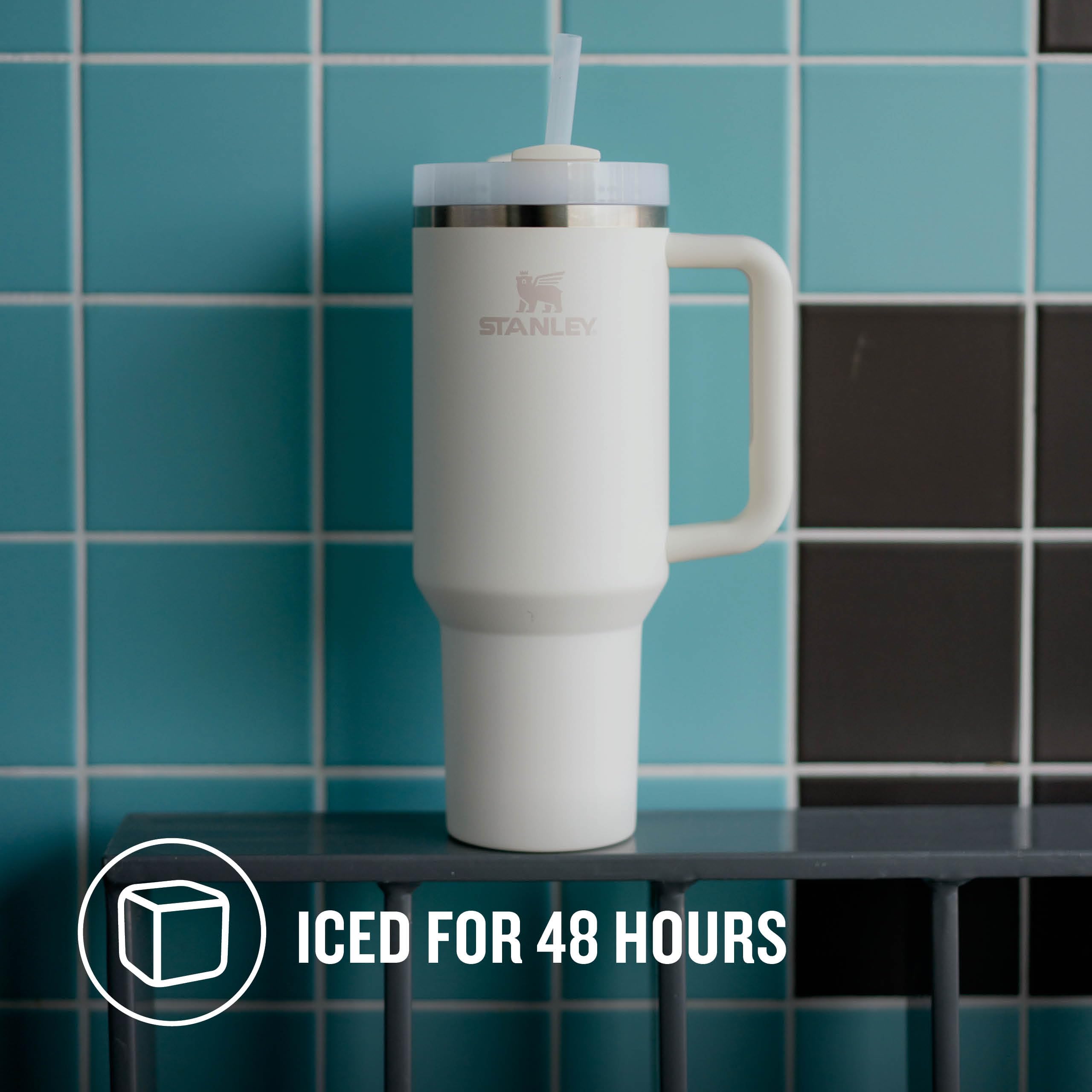 STANLEY 1913 Quencher H2.0 Flowstate Tumbler 1.2L | Cold 11 Hrs, Iced 48 Hrs | Recycled Steel | Cream 5