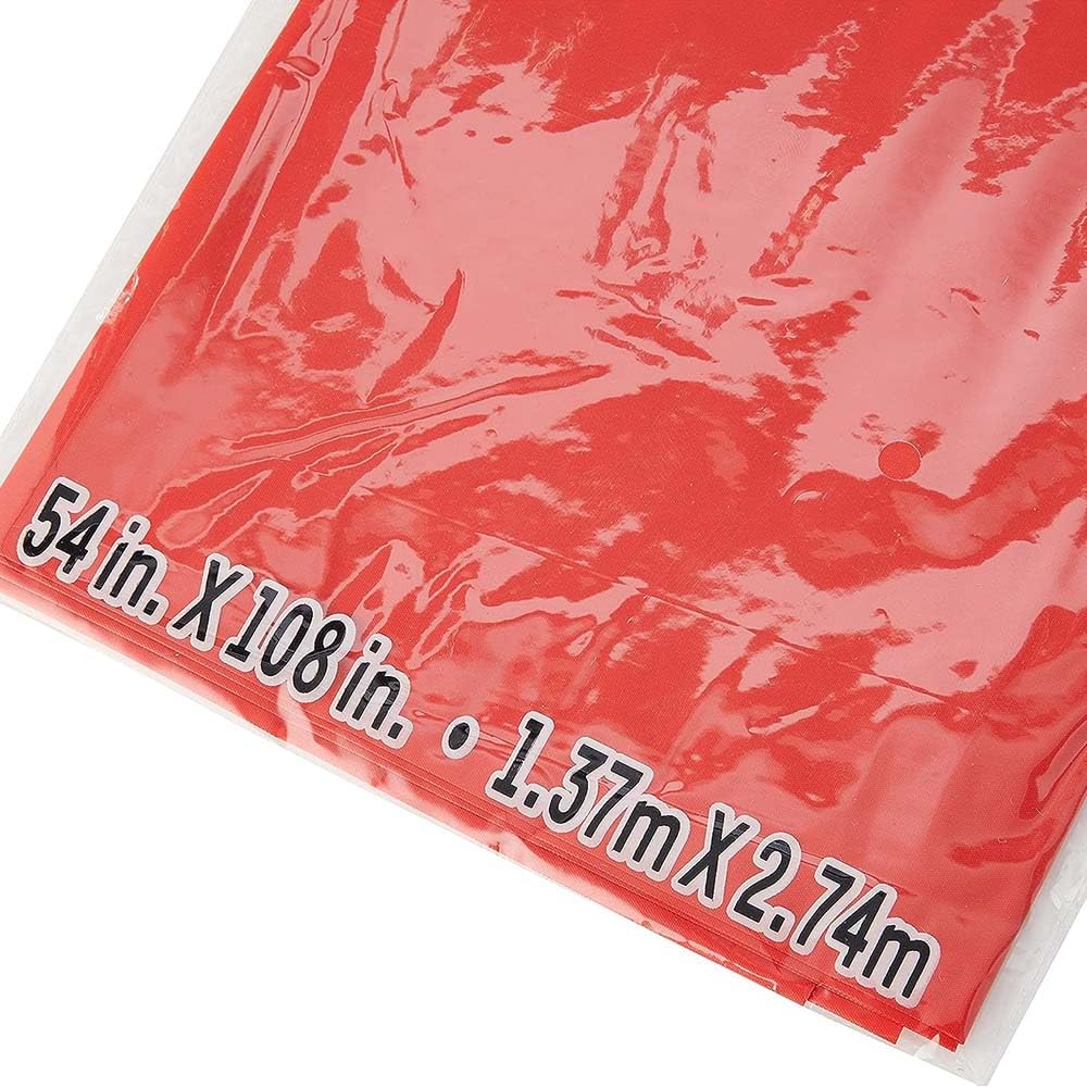 Unique Solid Ruby Red Rectangular Plastic Table Cover - 137cm x 274cm | Disposable