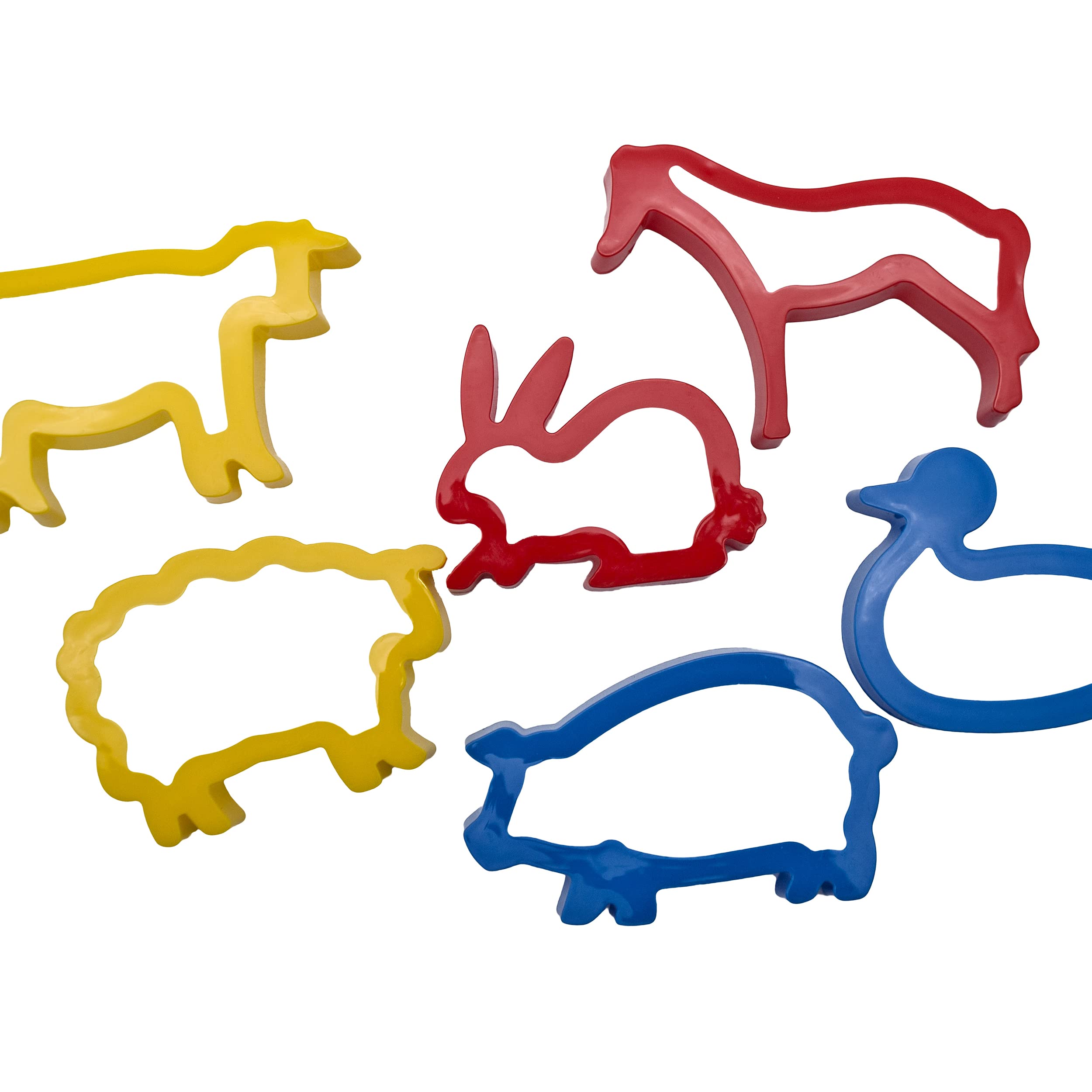 Craftplay Animal Shape Cookie Cutters - Set of 6 Plastic Cutters for Dough & Baking | Multicolor