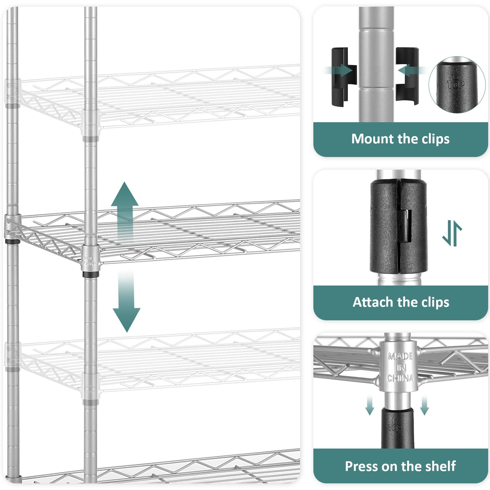 Himimi 6-Tier Wire Shelving Unit Metal Storage Rack | 550lb Capacity | Adjustable Shelves 10
