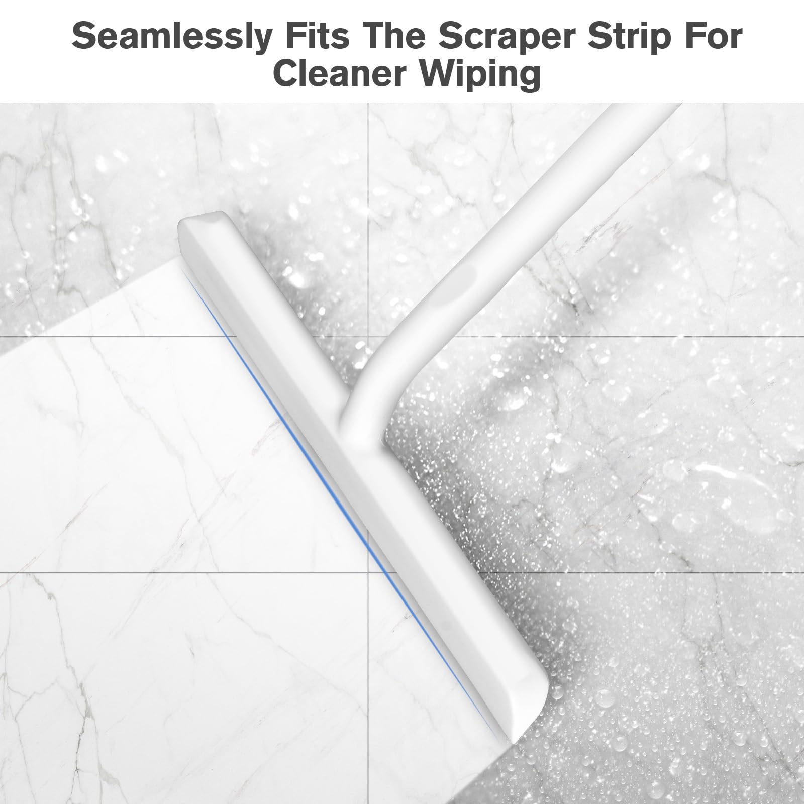 Vinabo Silicone Shower Squeegee for Glass Cleaning | 21cm Blade | White 6