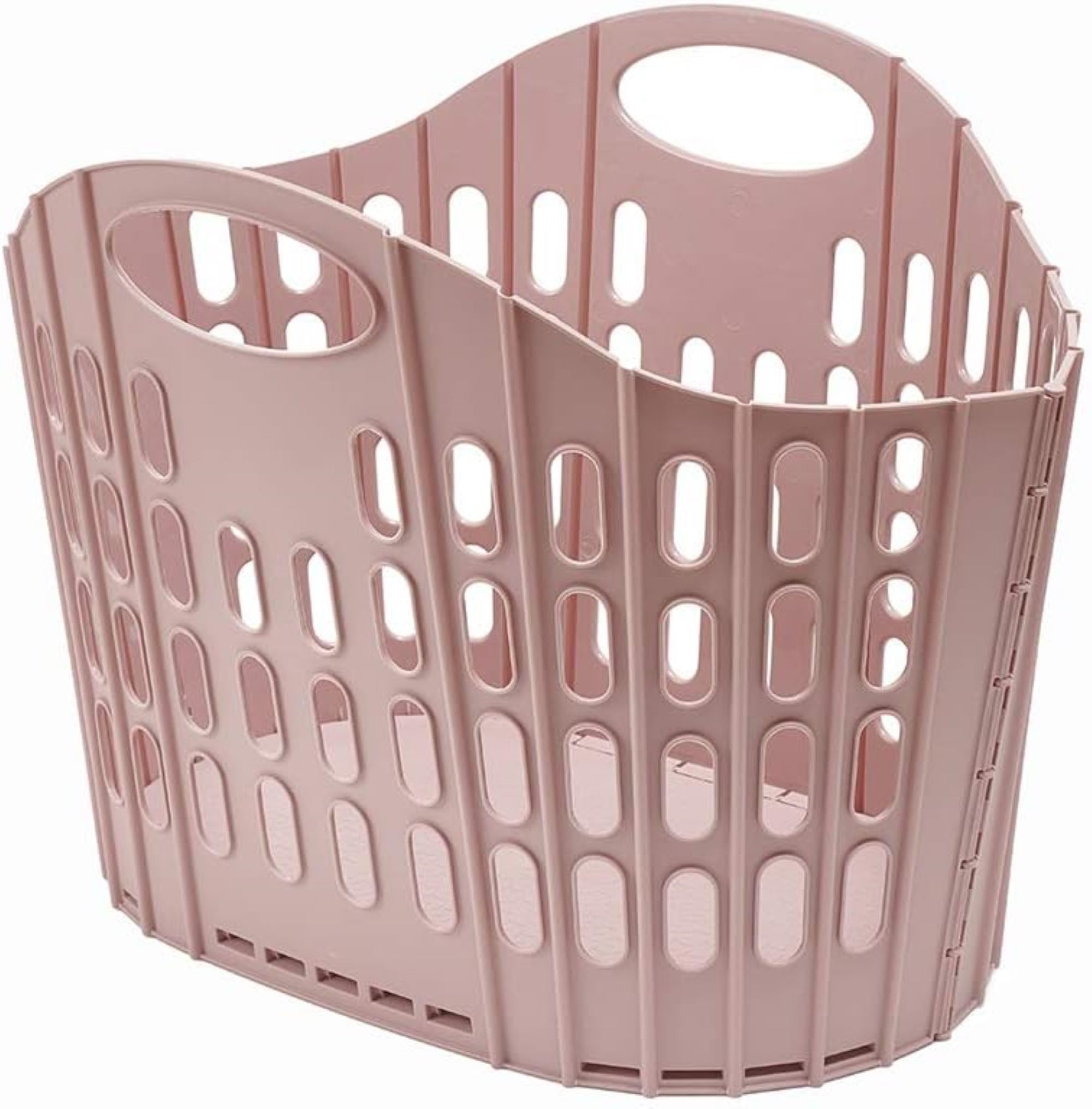 Addis Fold Flat Pop-Up Laundry Hamper - 38 Litre Capacity | Space Saving Plastic Design | Pink