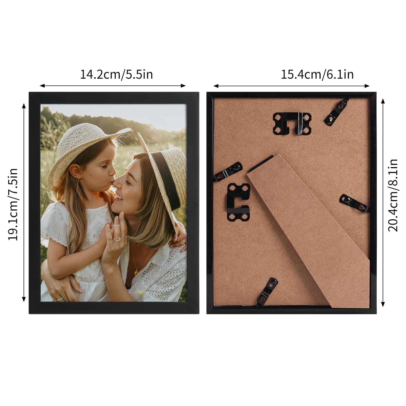 Ditwis 8x6 Inch Black Photo Frame - Lightweight PVC/PS Construction for Wall or Table Display 2
