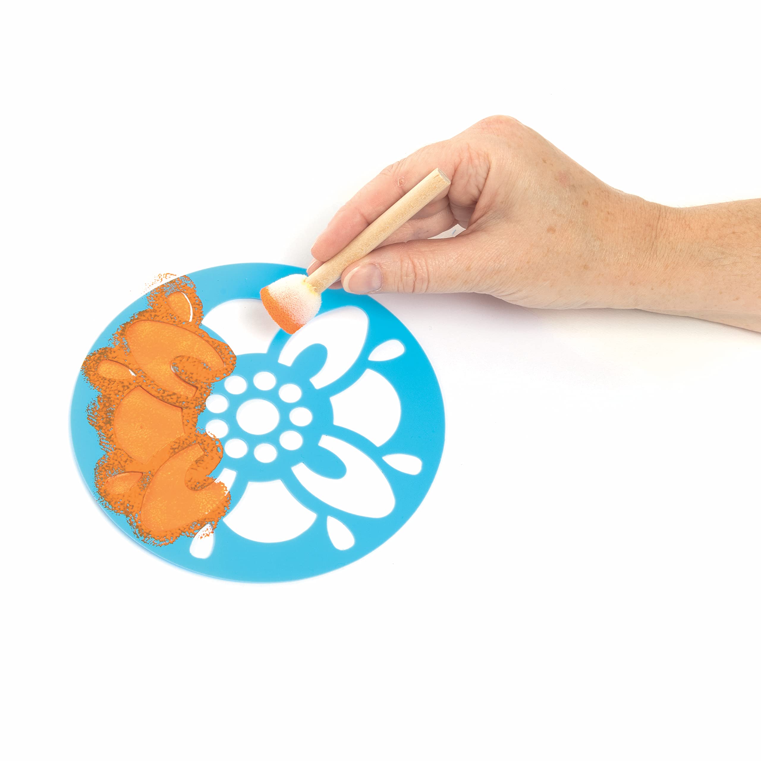 Baker Ross Rangoli Stencils - Pack of 8 Washable Plastic Stencils for Kids | 14cm Diameter 3