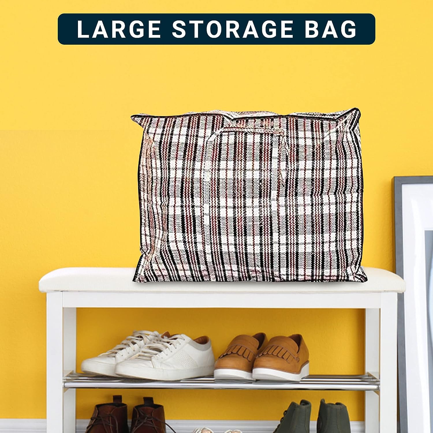 Zuvo Large Laundry Bags with Zip - 10 Pack, Waterproof, Durable Nylon Storage | 60x25x50cm 5