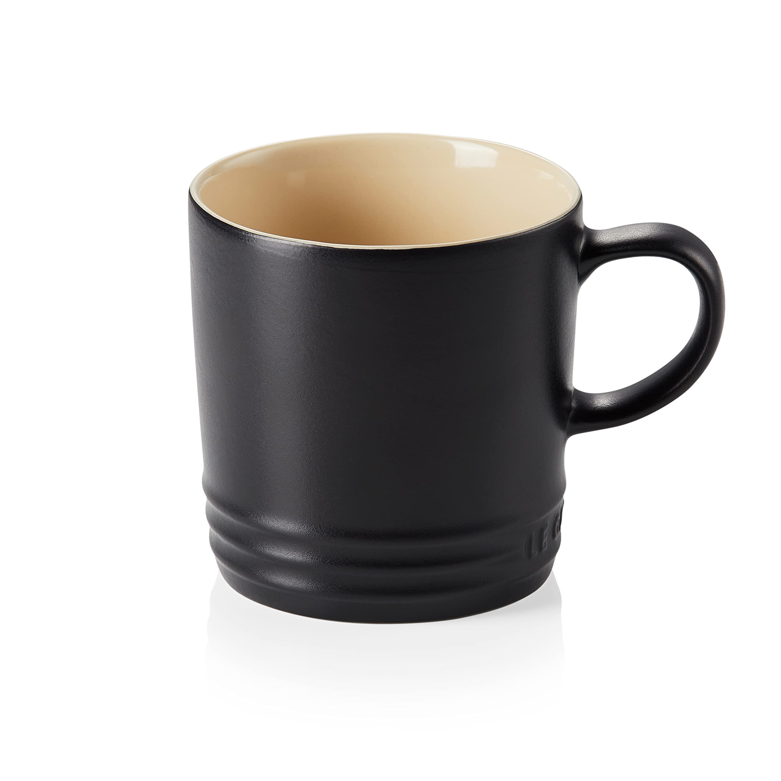 LE CREUSET Stoneware Coffee Mug - 350 ml Capacity | Chip-Resistant Enamel | Matte Black 1