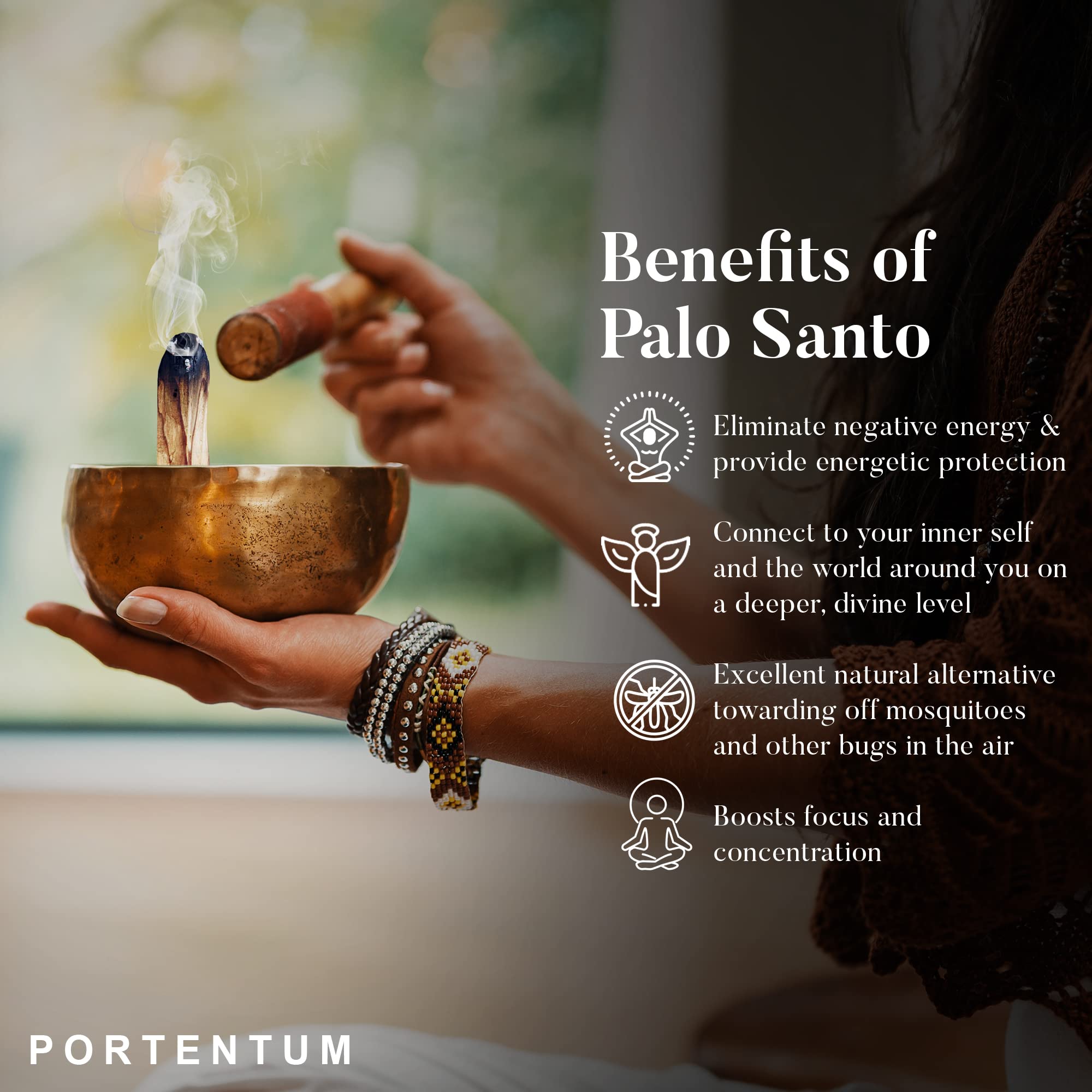 PORTENTUM Palo Santo Incense - 50g Natural Sacred Wood for Energy Purification | Stress Relief 3