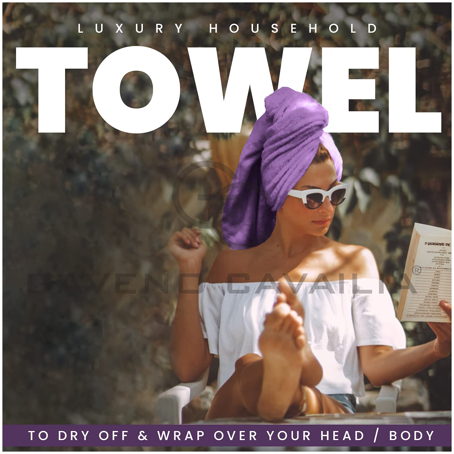 GC GAVENO CAVAILIA Wilsford Bath Sheets - 4 Pack Egyptian Cotton, 75x135 cm, 450 GSM, Purple 7