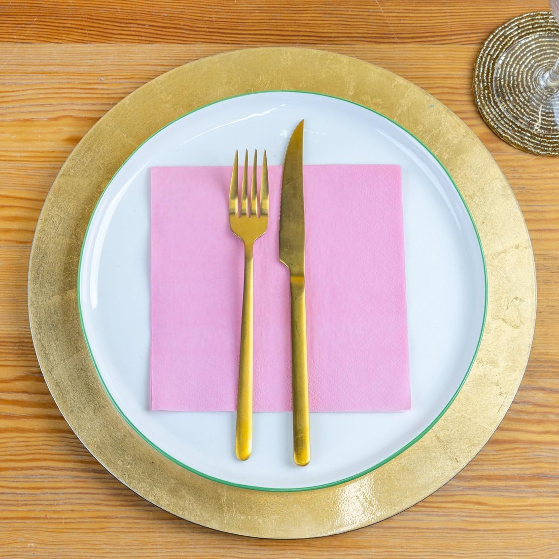 Talking Tables Soft Pink Paper Napkins - 100 Count, 2-Ply, 33cm Unfolded | Recyclable 5