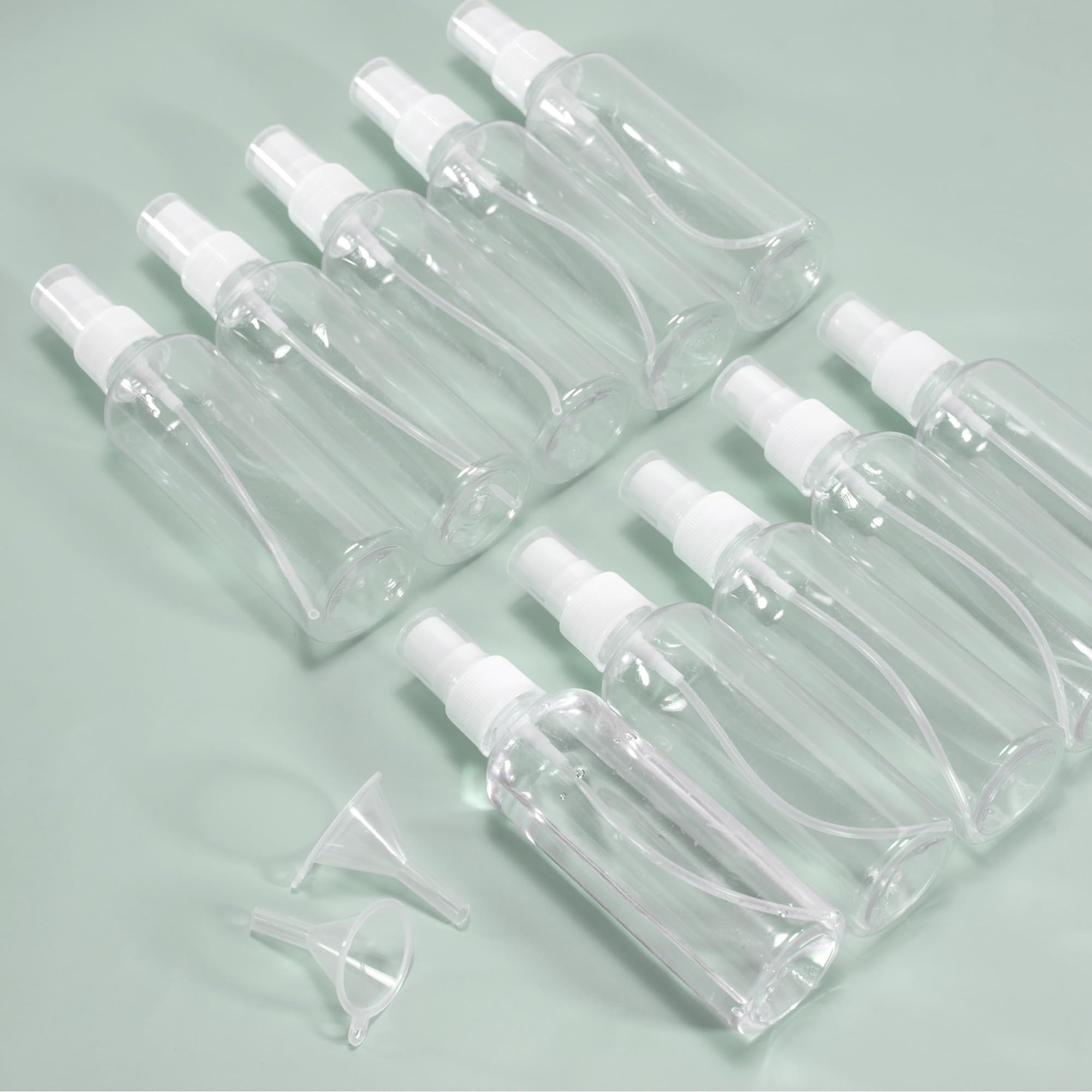 Vonsera 10-Pack 100ml Clear Travel Spray Bottles - Refillable Plastic Mist Atomizers 7
