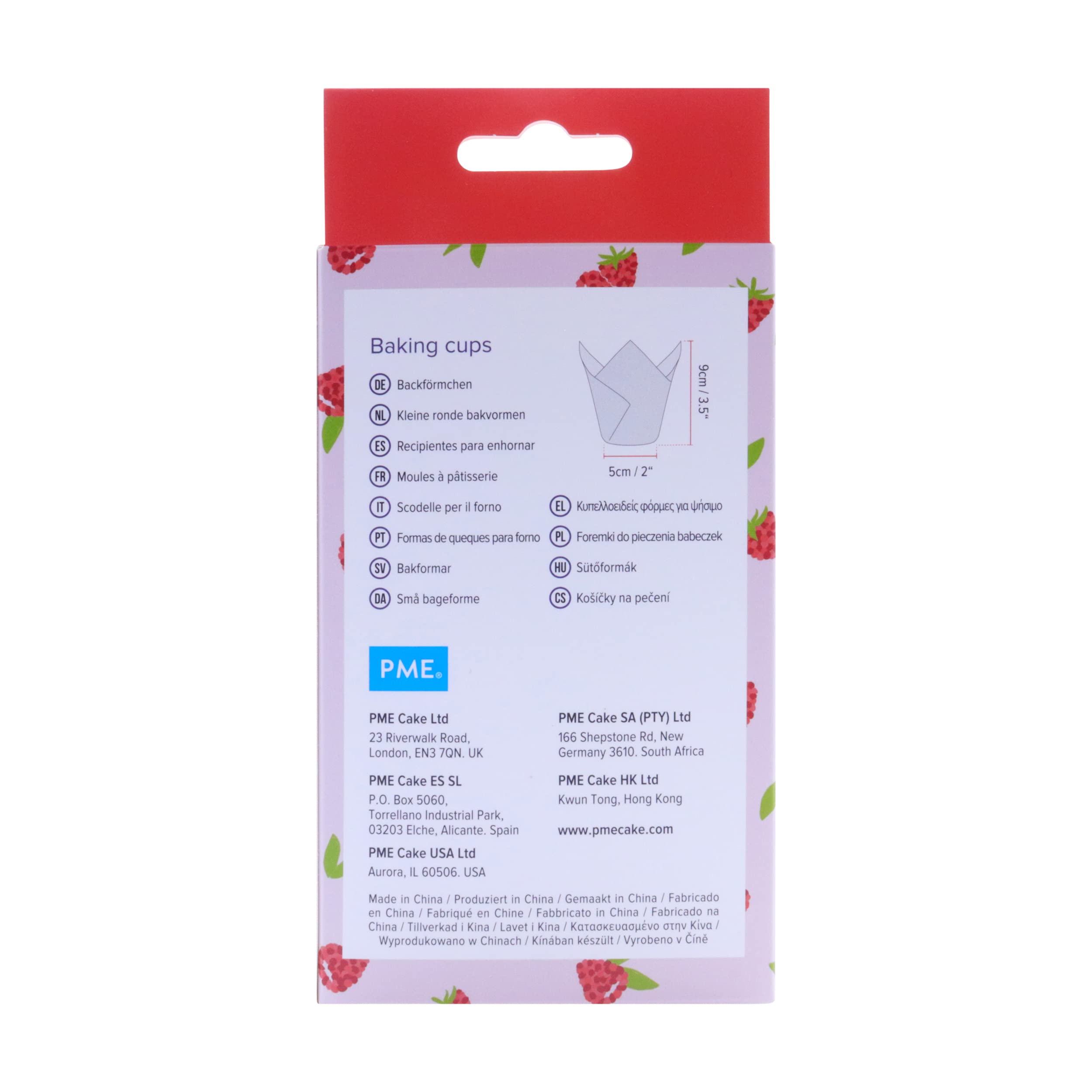 PME Tulip-Shaped Muffin Cases - Raspberry Color | 24 Count | 10cm Diameter 6
