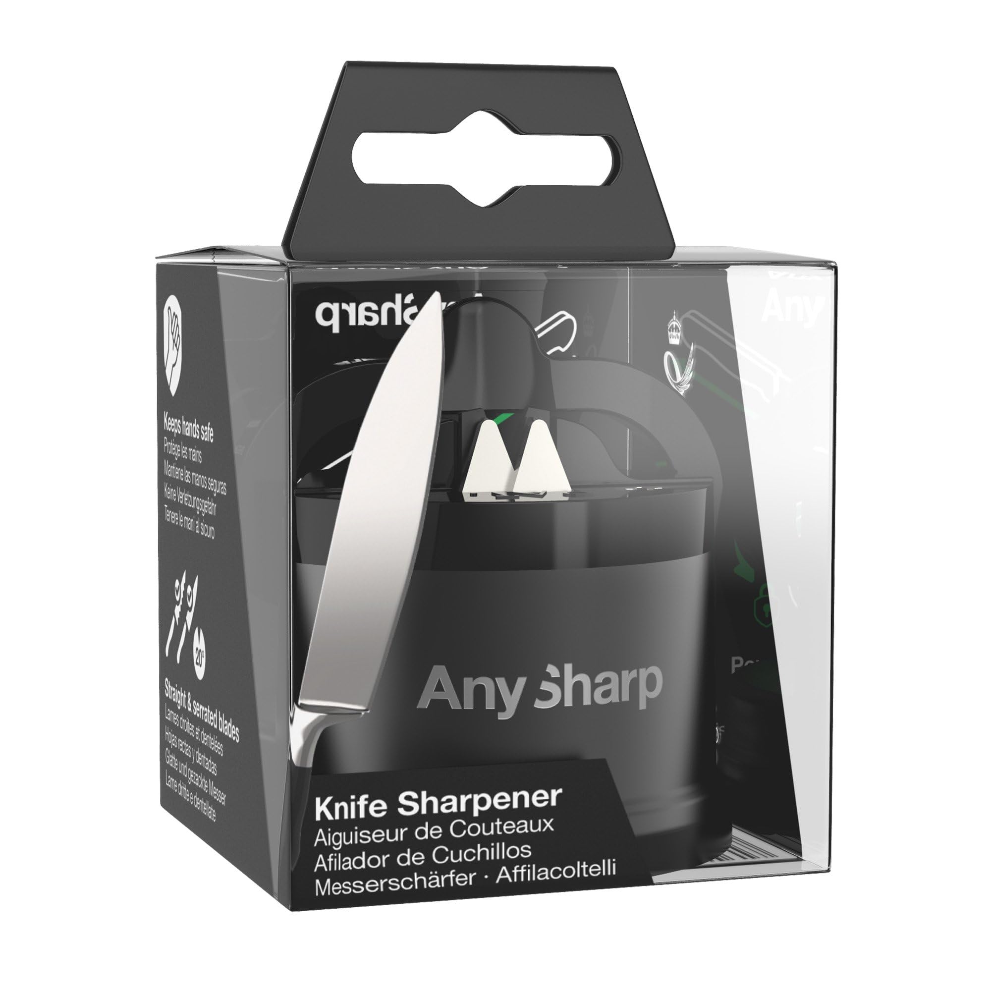 AnySharp Pro Metal Knife Sharpener with Suction | Tungsten Carbide | Gunmetal 8