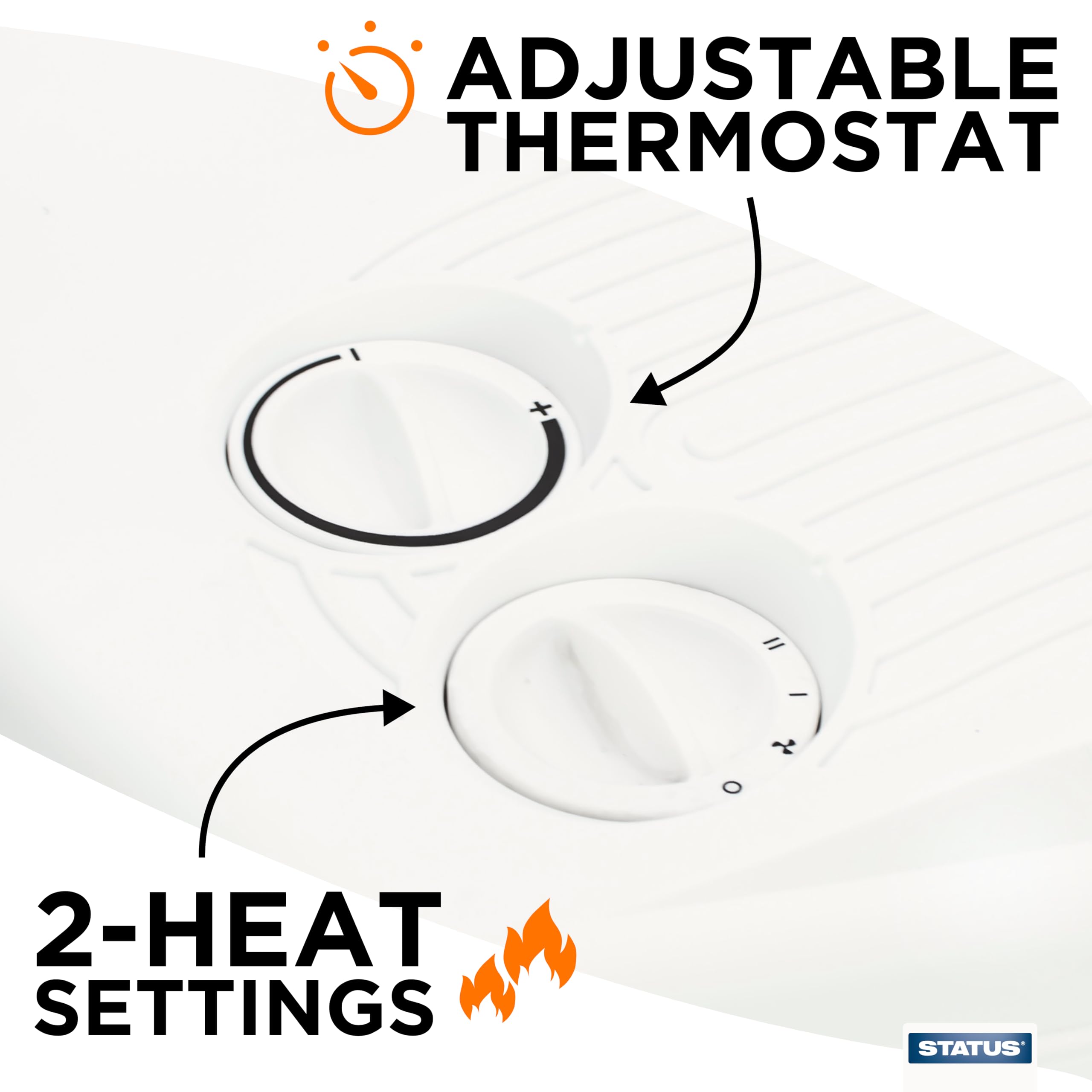 Status Flat Fan Heater - 3000W Power | Portable | Dual Heat Settings 3