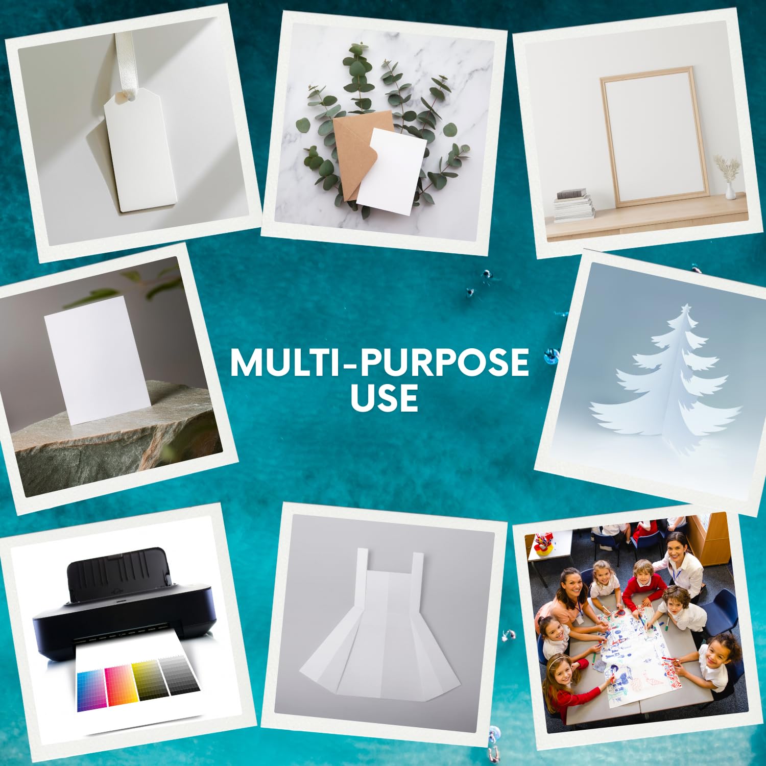Hawksbill 225GSM A3 White Card Stock - 25 Pack Premium Smooth Cardstock for Arts, Craft, Office Printing 8