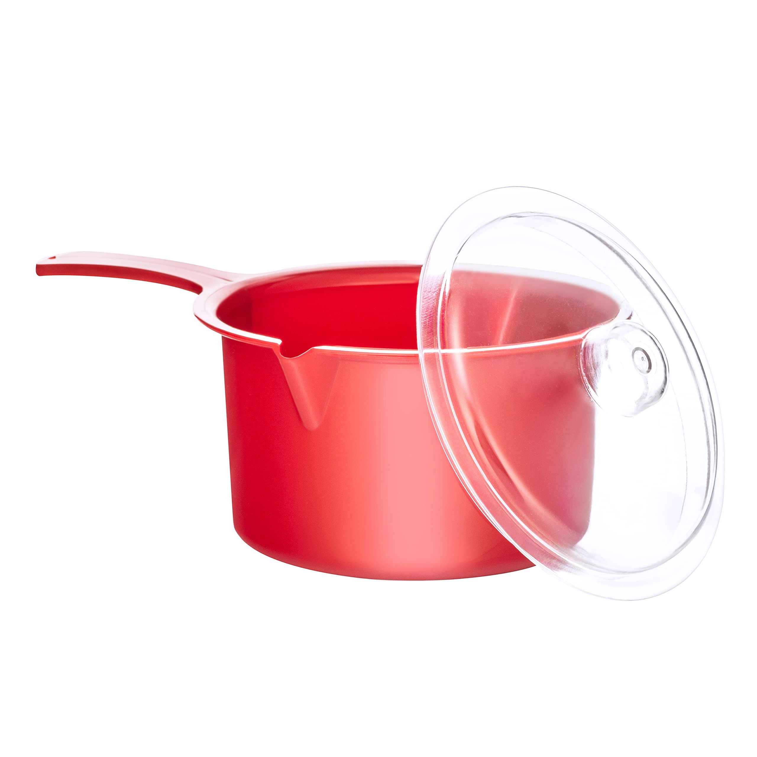 Pendeford Microwave Saucepan with Lid - 0.9L Red Plastic | Dishwasher Safe | BPA Safe 6