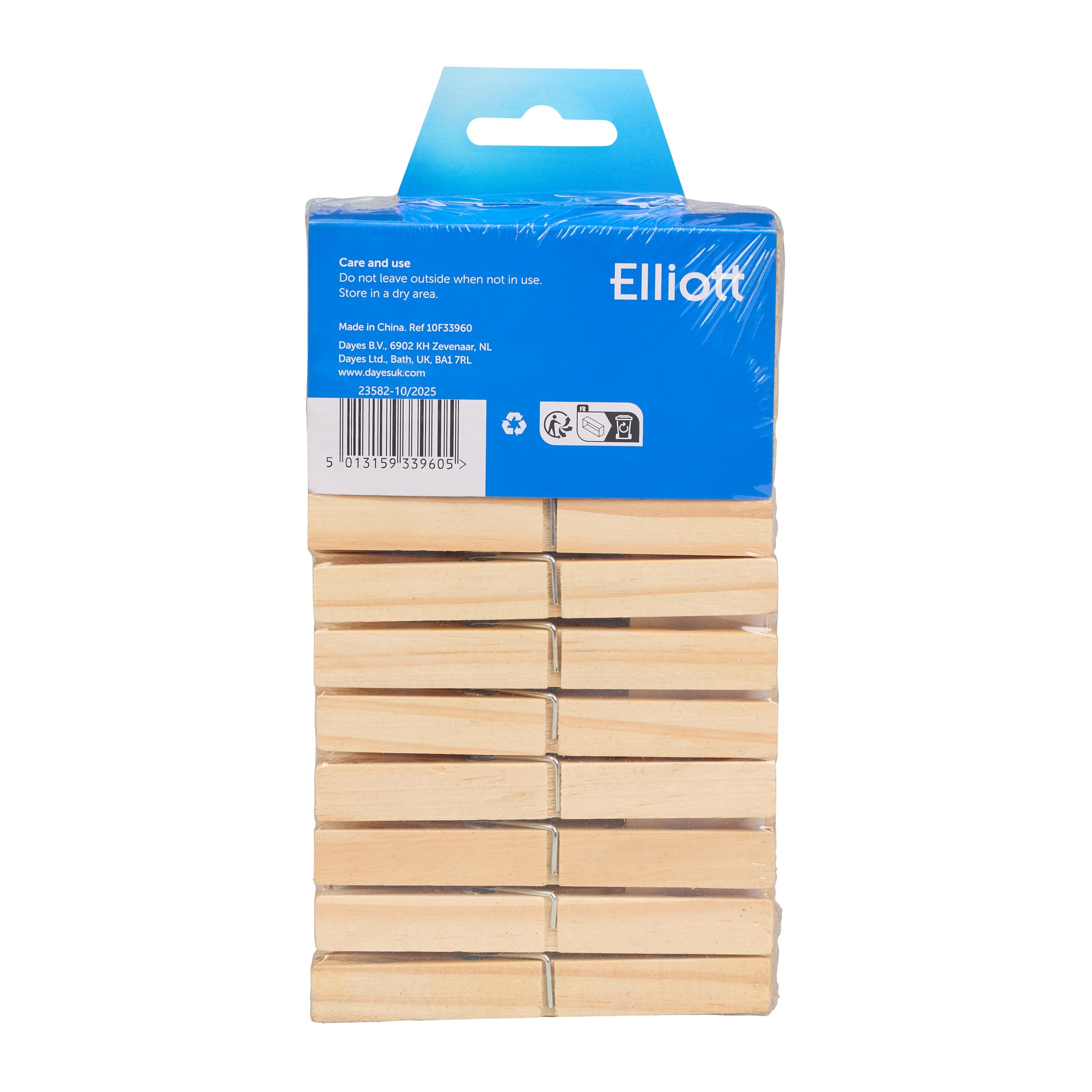 Elliott Extra Large Pinewood Clothes Pegs - 24 Pack, Coiled Spring, Indoor/Outdoor Use 8