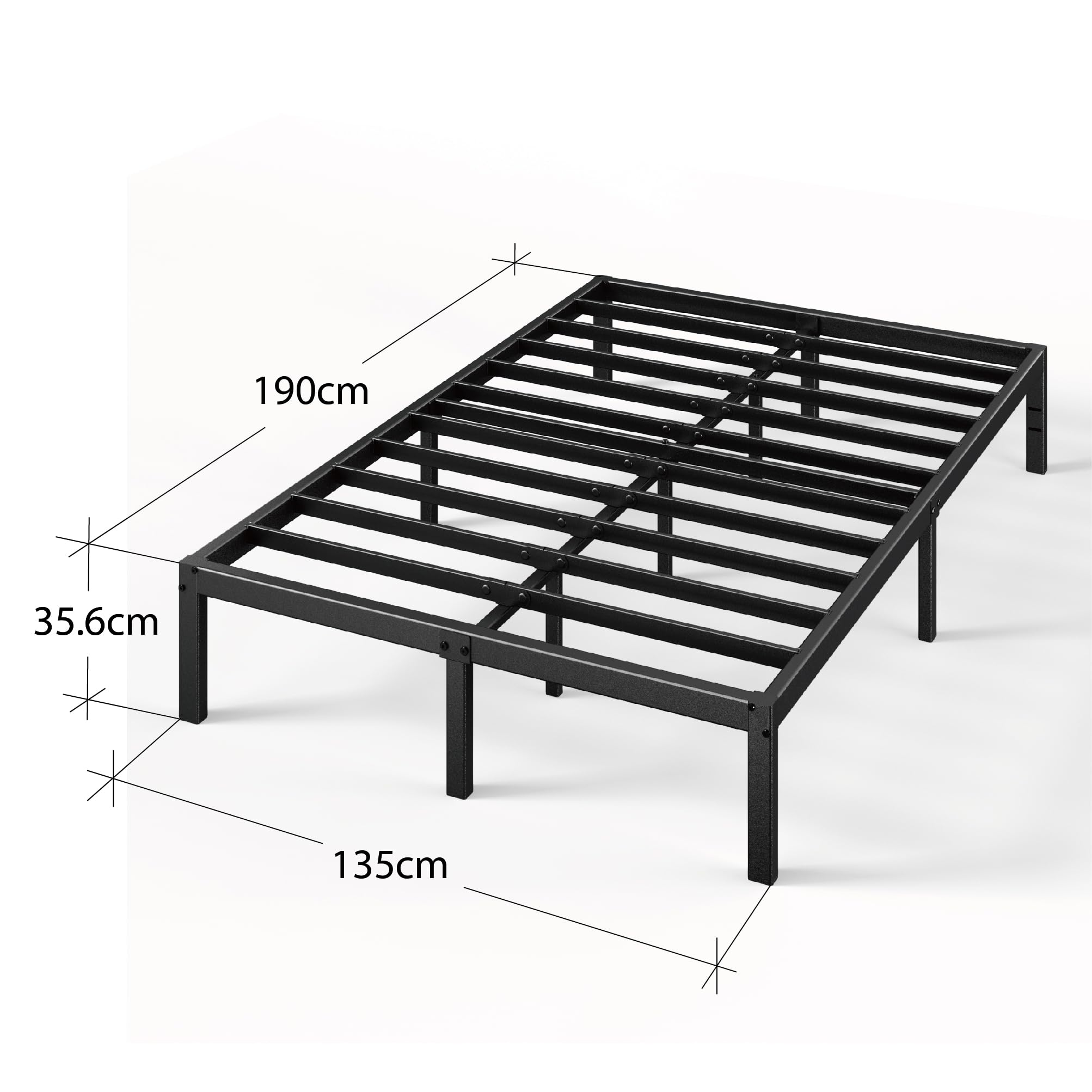 Zinus Elias Double Bed Frame - All-Steel Construction | 12.4'' Underbed Clearance | Black 7
