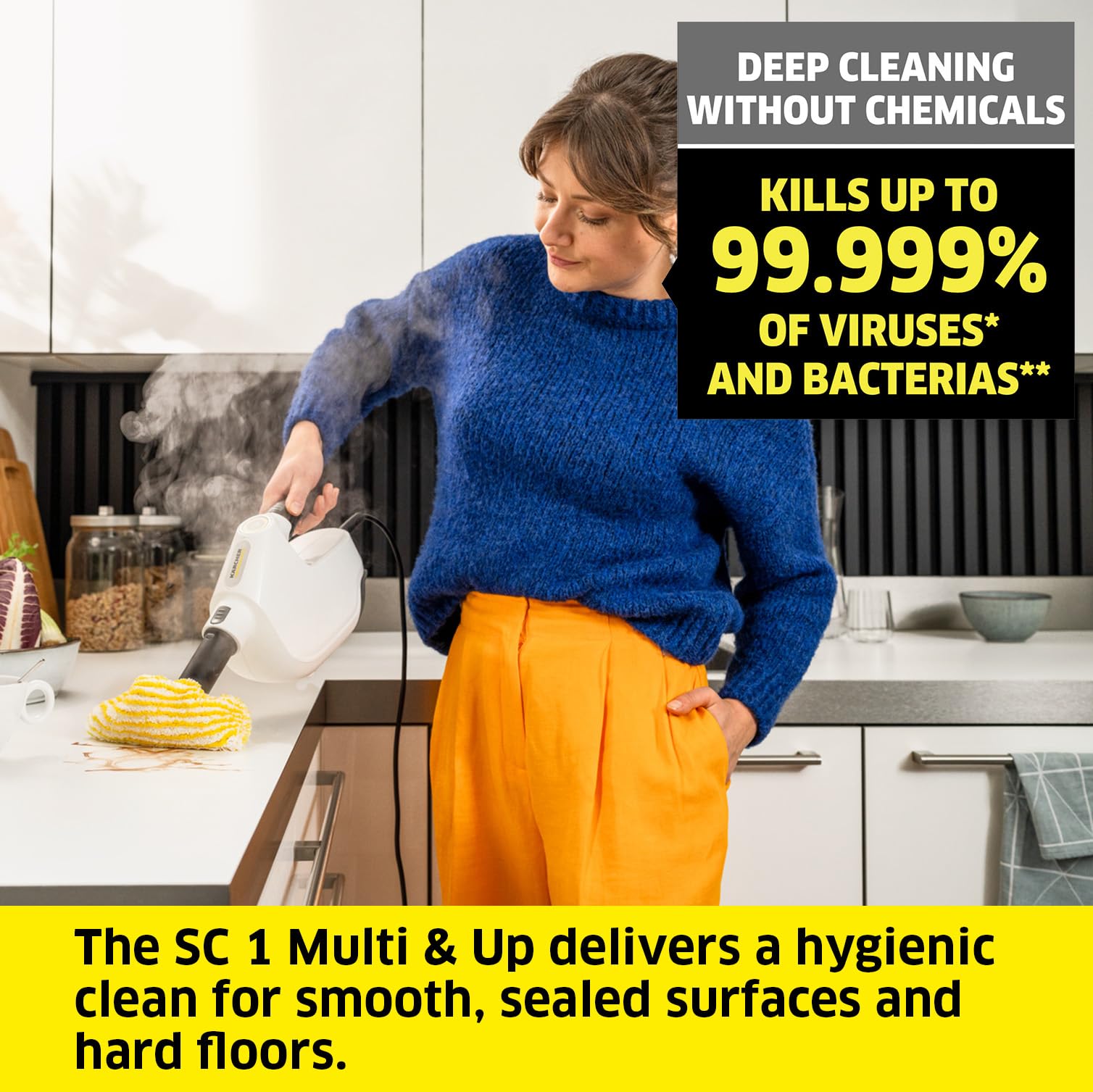 Kärcher Steam Cleaner SC 1 Multi & Up Extra - 0.5 min Heat Time | 1300W | Convertible Design 2
