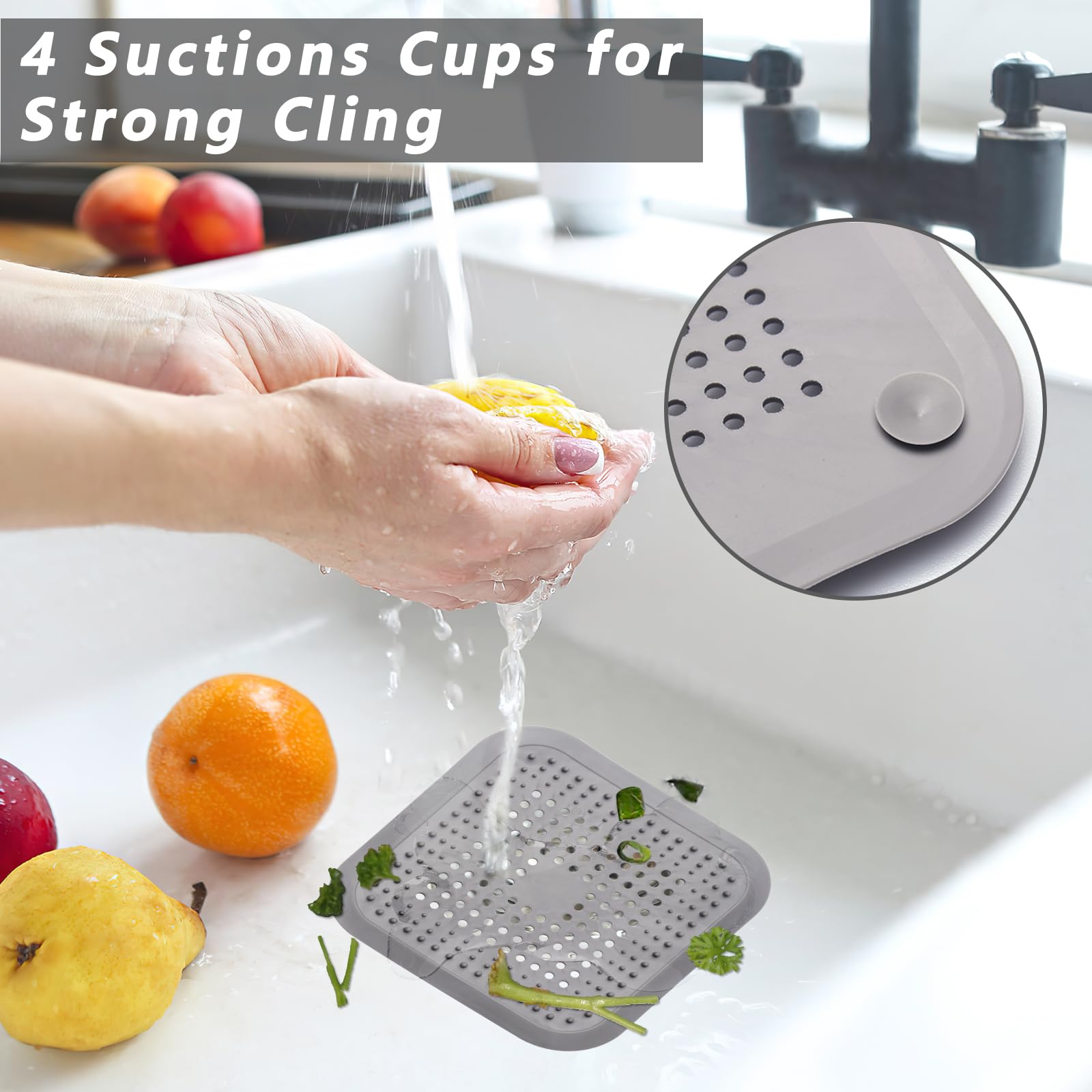 Alyvisun 2Pcs Silicone Hair Catcher for Shower Drain & Sink Strainer | Anti-Clogging | 14.5cm 4