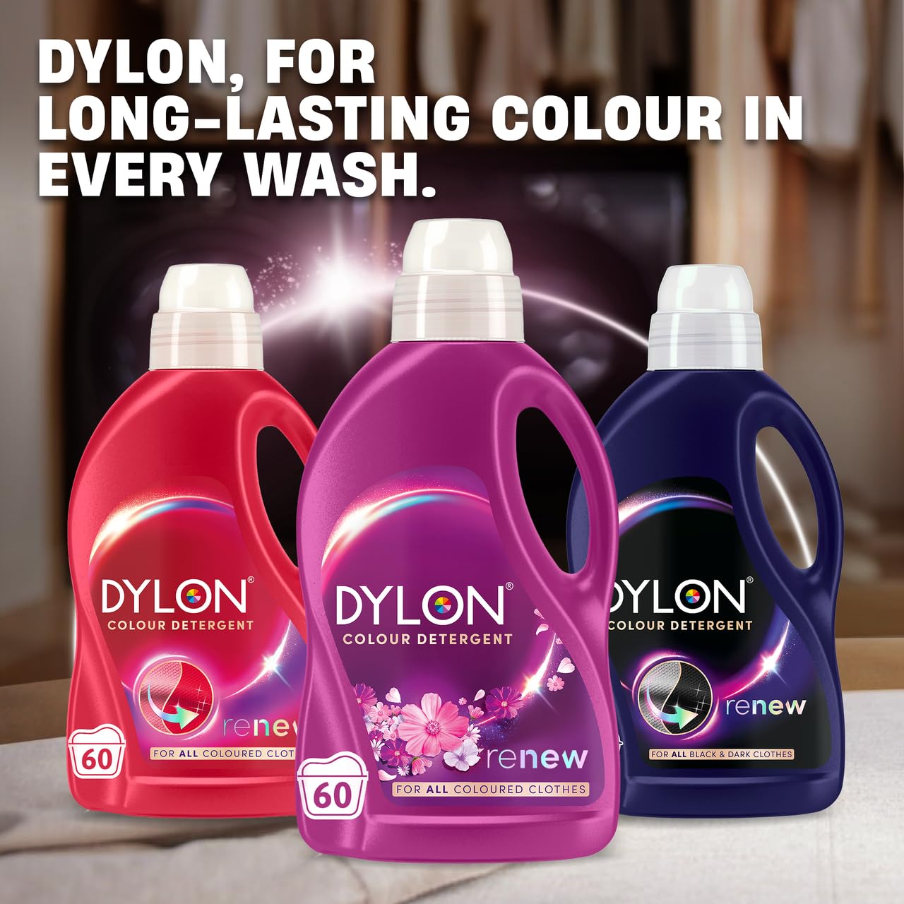 Dylon Blossom Colour Detergent Liquid Laundry Detergent - 3L | 60 Wash Loads | Triple Renew Technology 8