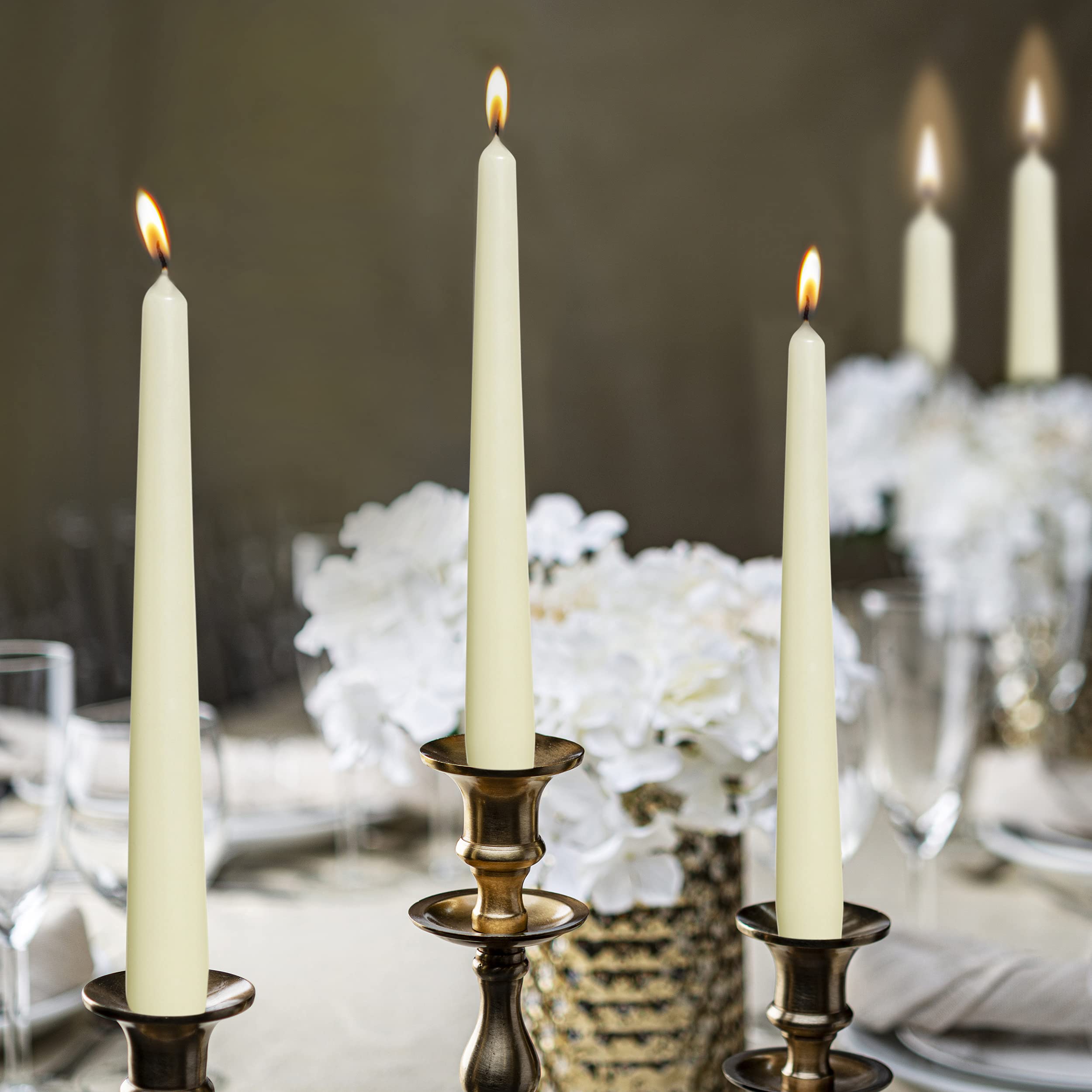BOLSIUS Tapered Dinner Candles - Ivory, 25.4 cm Length | Pack of 100 | Unscented 5
