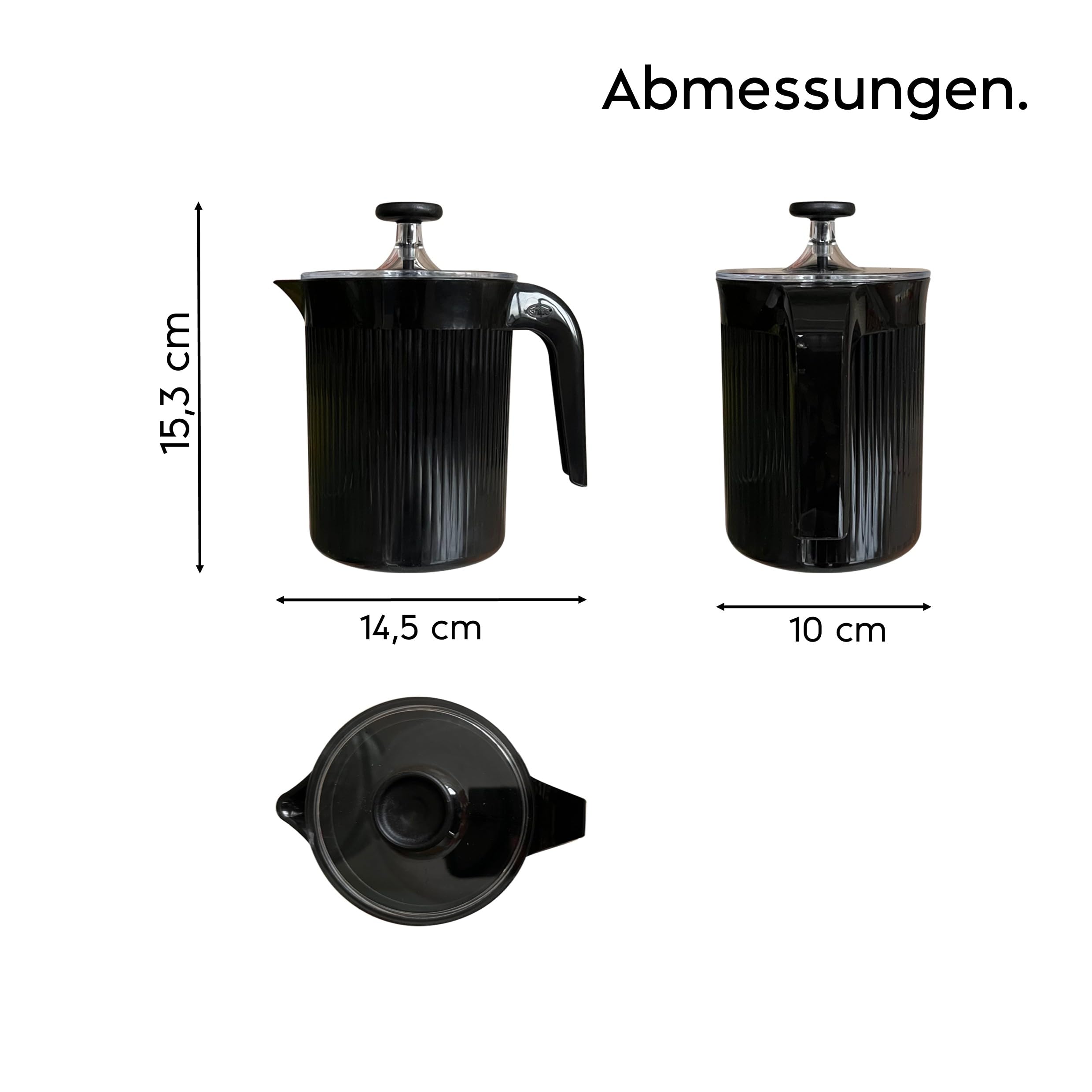 Snips Cremix Manual Milk Frother - 0.50 LT Capacity | Black | Made in Italy | 0% BPA Free 6