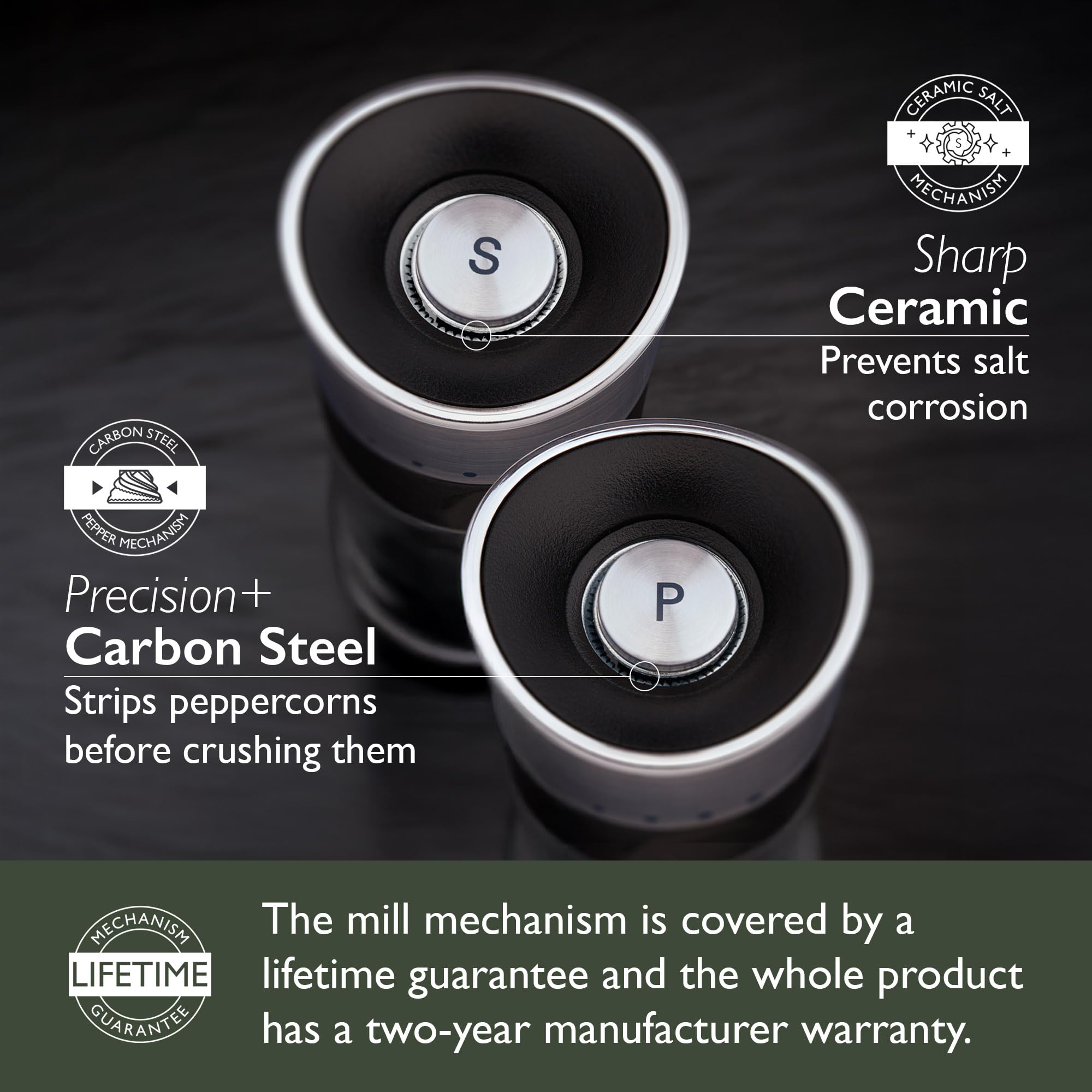 Cole & Mason H306598P Precision Horsham Inverta Salt and Pepper Mill Gift Set | Manual Grinders | 15 cm Tall | Chrome 3