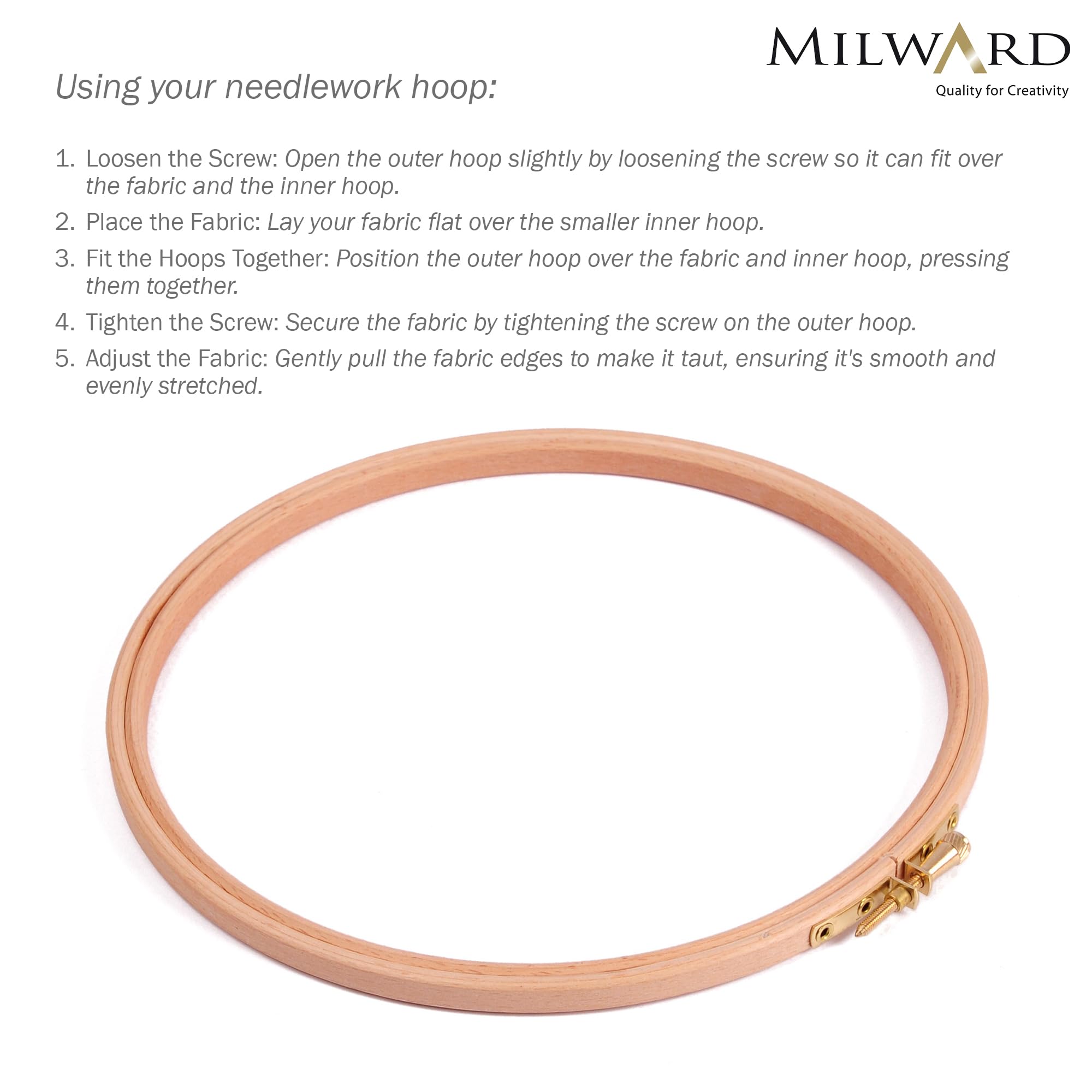 Elbesee 8 Inch (20cm) Wooden Embroidery Hoop with Metal Screw Fastening | Premium Beechwood | Natural Color 4